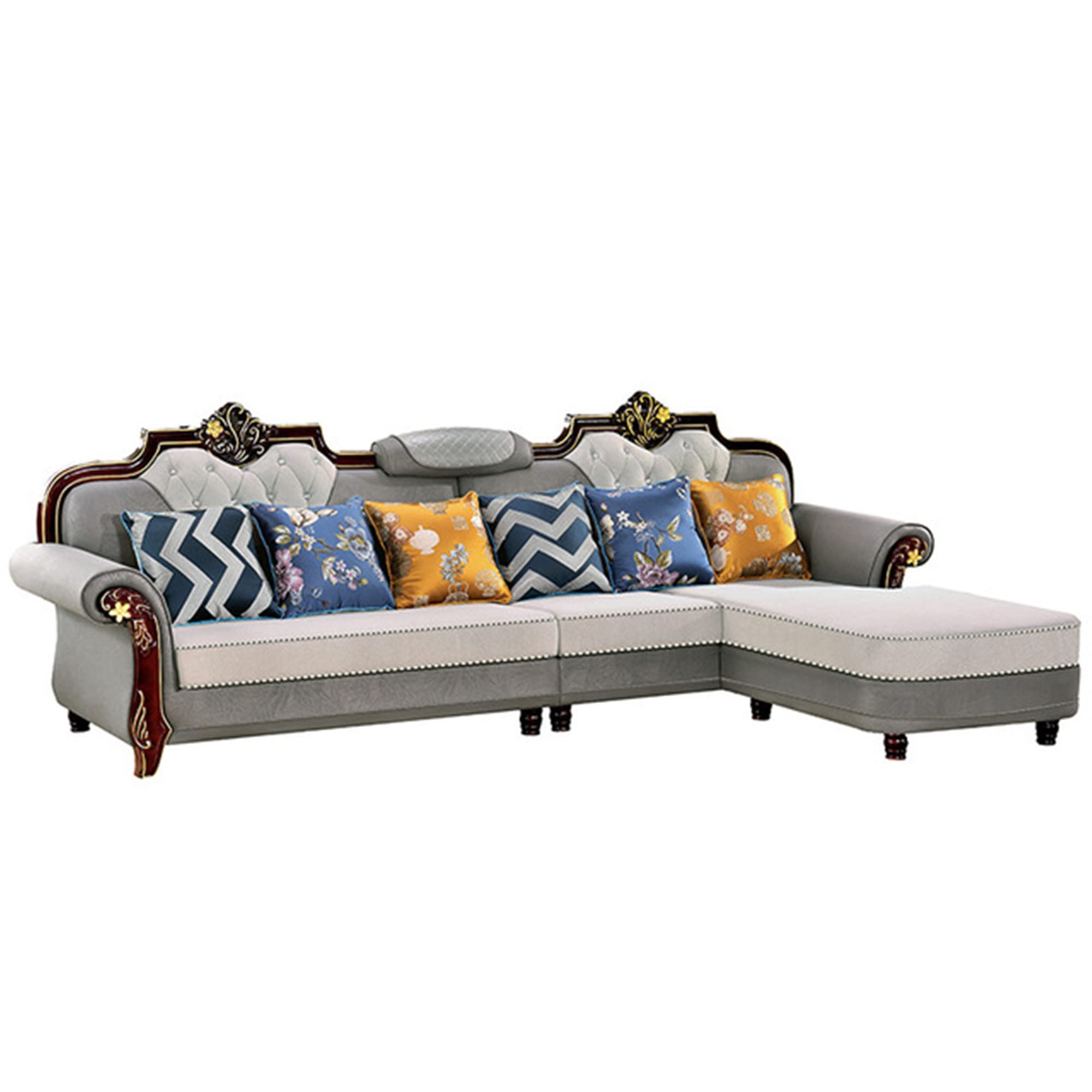 HBIAO Modern Linen Fabric L-Shaped Sectional Sofa - Fully Removable & Washable Couch for Living Room, Apartment - Comfortable Family Seating for Movie Nights & Relaxing