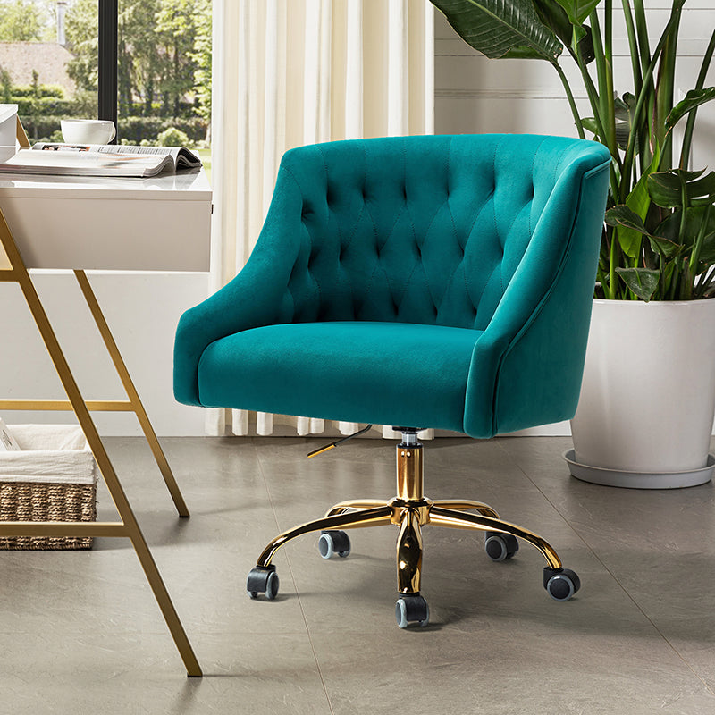 Penelope Velvet Tufted Office Chair - Ergonomic Executive Desk Chair with Lumbar Support - Perfect for Home Office, Gaming & Workspace Comfort