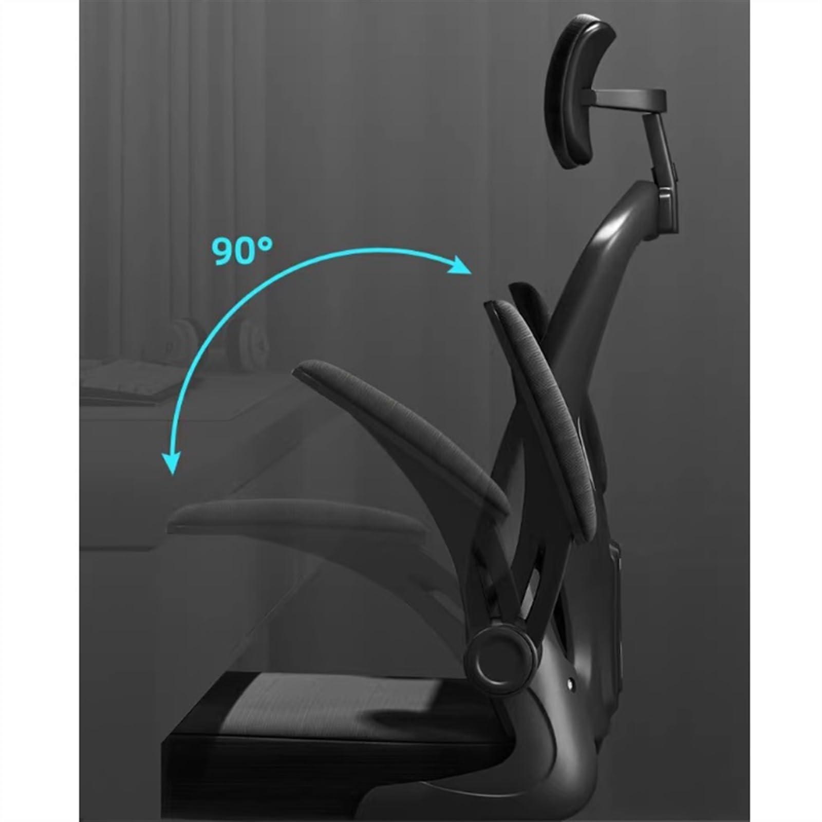 Ergonomic Office Chair with Breathable Mesh & Adjustable Headrest - High Back Desk Chair with Lumbar Support & Adjustable Armrests - Comfortable for Long Hours (Gray) - Perfect for Home Office, Gaming & Workspaces