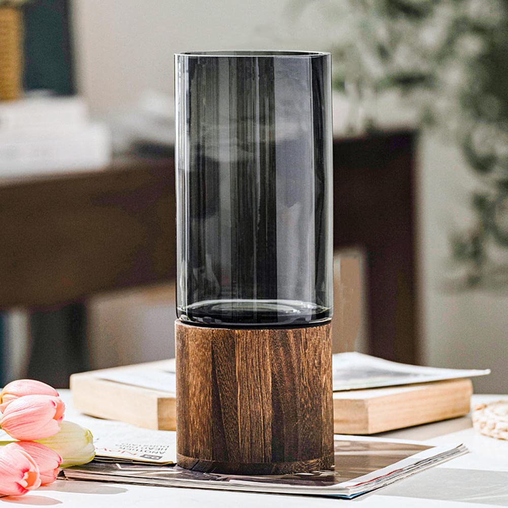 JINYISI Glass Flower Vase - Elegant Centerpiece for Modern Home Decor, Table & Shelf Display - Perfect for Fresh Flowers, Weddings, and Living Room Decorations