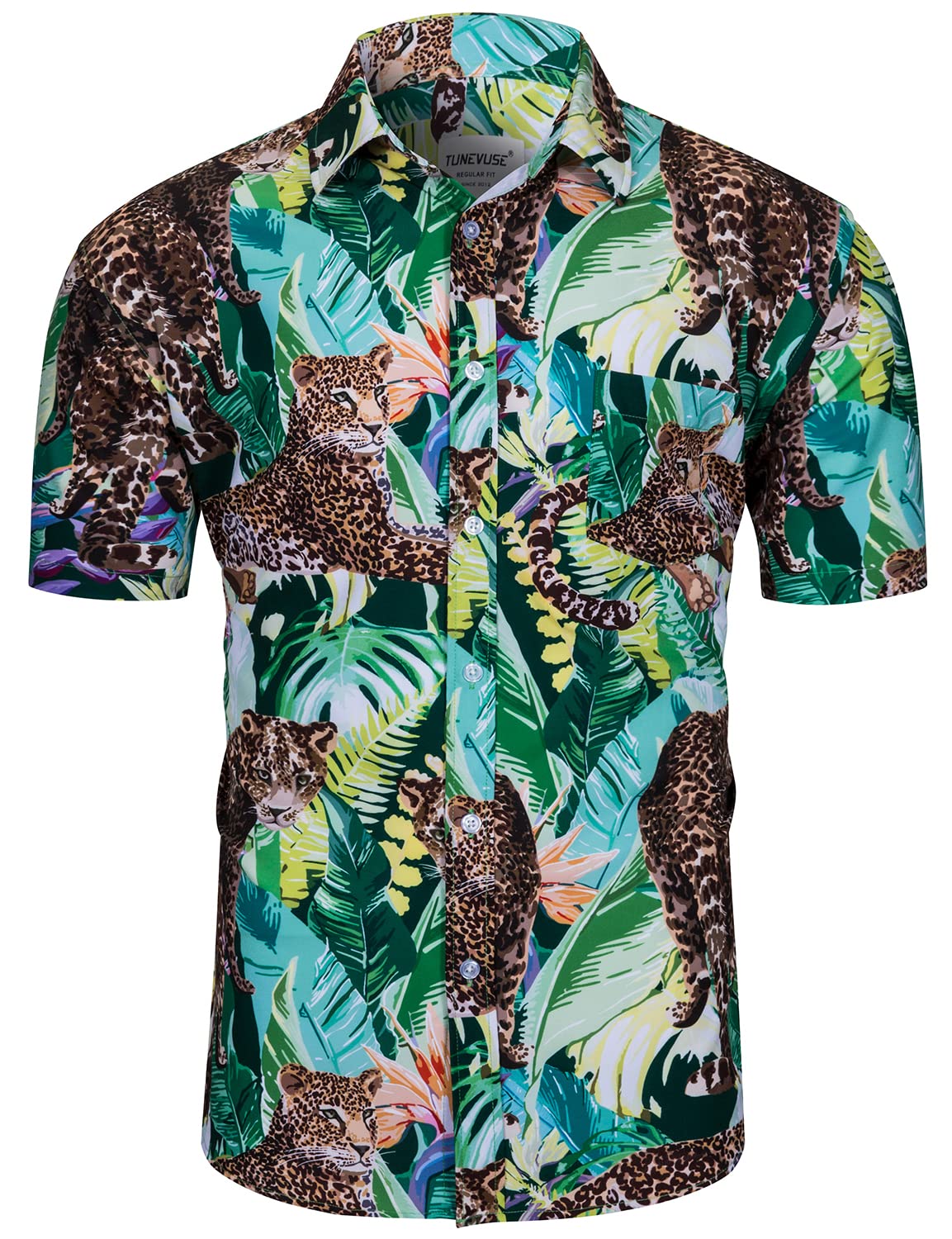 TUNEVUSE Men's Hawaiian Shirt and Shorts Set - 2 Piece Tropical Beach Outfit with Floral Print & Bucket Hat | Summer Vacation, Luau Party, Poolside Relaxation