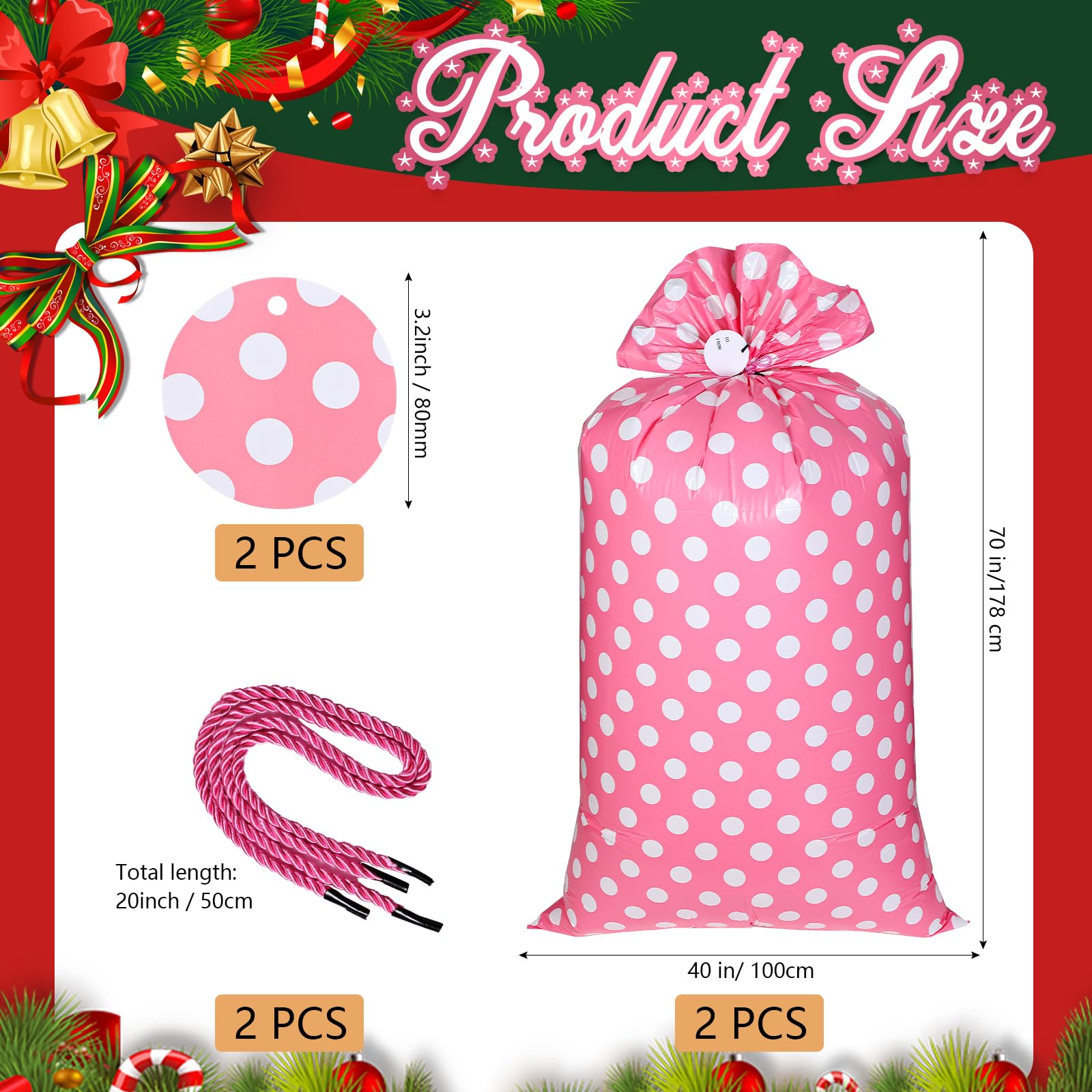 Sabary 2 Pack Extra Large Jumbo Bike Gift Bags 70