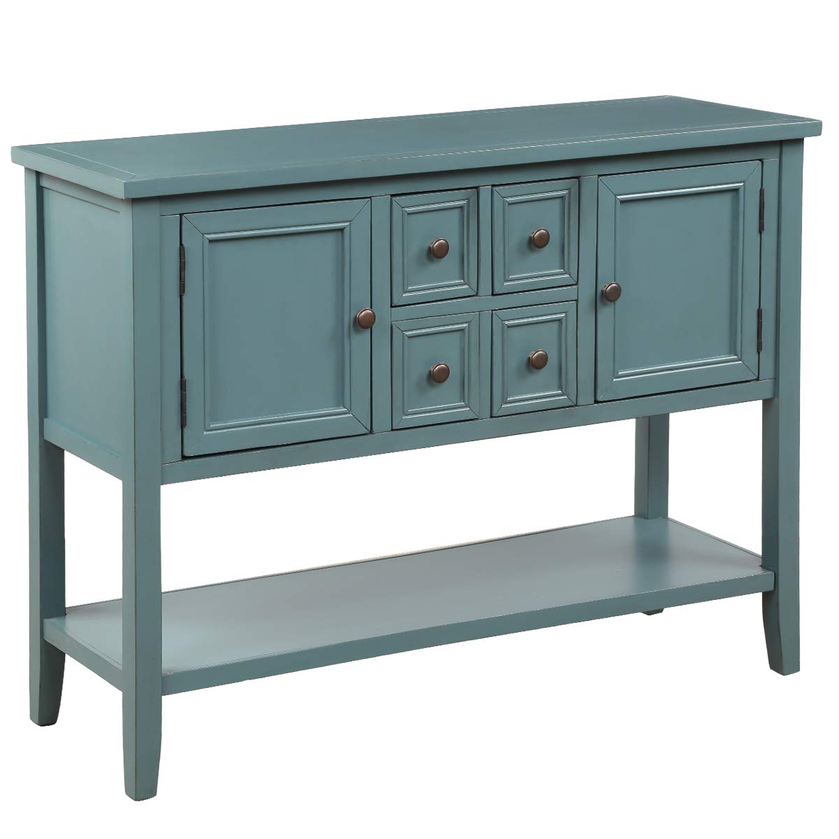 Cambridge Series Dark Blue Buffet Table - Mytunes Sideboard with Bottom Shelf, Entryway Console & Dining Room Server for Living Room, Hallway & Home Decor