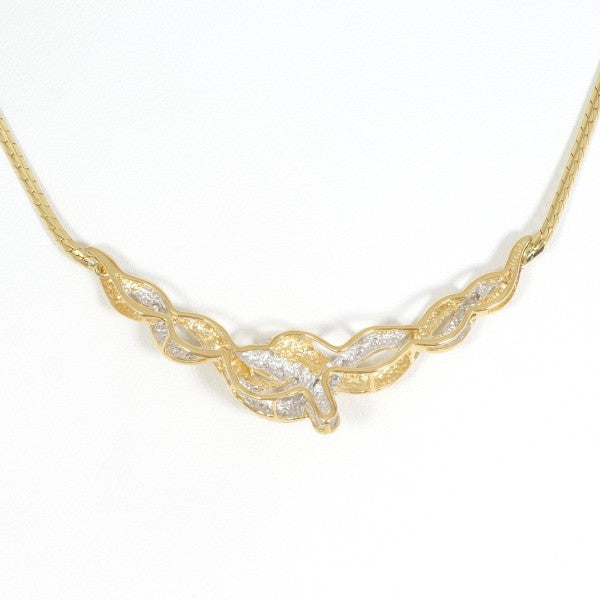 18K Yellow Gold & White Gold Diamond Necklace for Women - Elegant Wedding, Anniversary & Party Jewelry Gift
