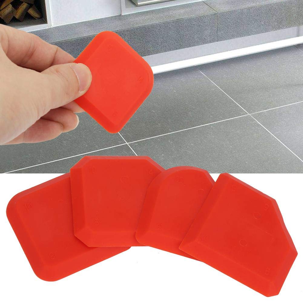 4Pcs Caulking Tool Kit - Silicone Sealant Grout Remover & Scraper Set - Professional Caulk Finishing & Removal Tools for Bathroom, Kitchen & Tile Cleaning, Sealing & DIY Home Improvement Projects