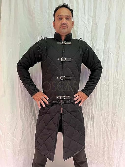 Medieval Gambeson - Thick Padded Cotton Viking Armor Costume with Long Sleeves for LARP, Cosplay & Renaissance Fairs | Historical Reenactment Wear