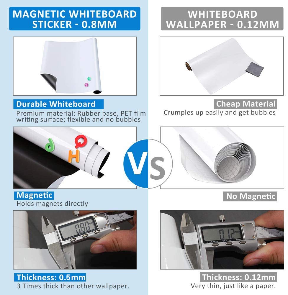 Magnetic Receptive Whiteboard Contact Paper - Dry Erase Wall Sticker (60