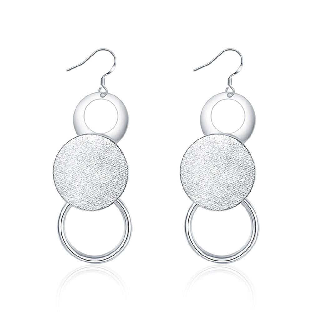 Exquisite Silver Double Sand O Round Earrings - Luxury Fashion Jewelry for Women | Perfect for Parties, Weddings & Everyday Wear