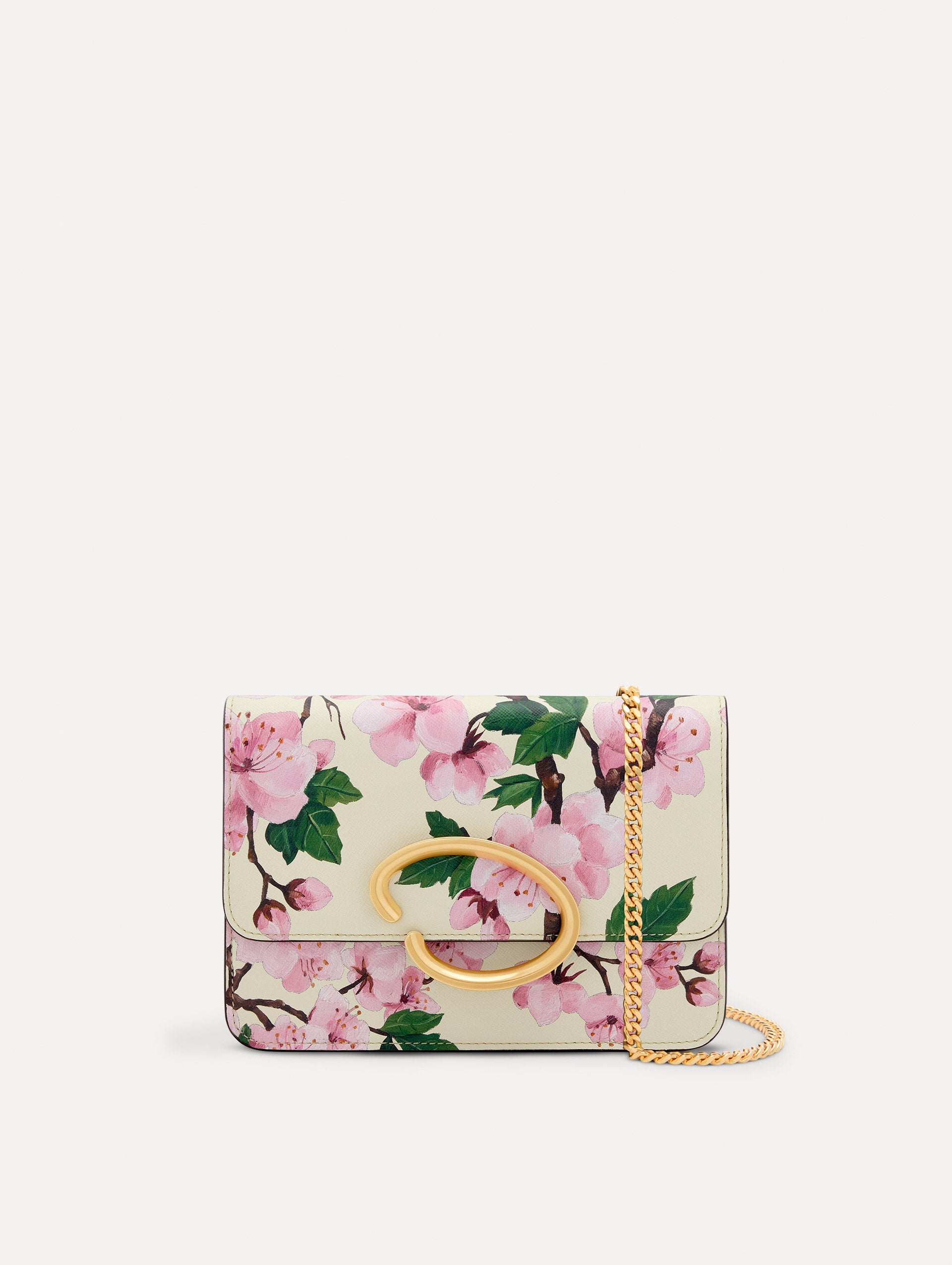 Cherry Blossom Printed O Pochette Handbag - Elegant Floral Crossbody Bag for Women | Perfect for Spring Outfits, Weddings & Date Nights