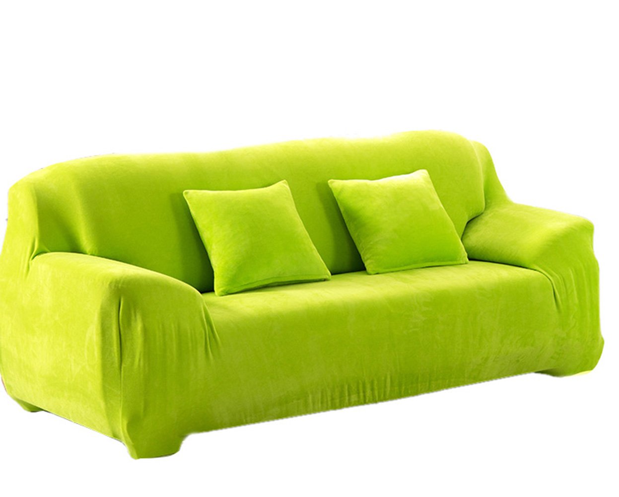 Winter Warm Fleece Sofa Cover Slipcover - Stretchable Elastic Fabric, Easy Fit for 2 Seater Couches (57