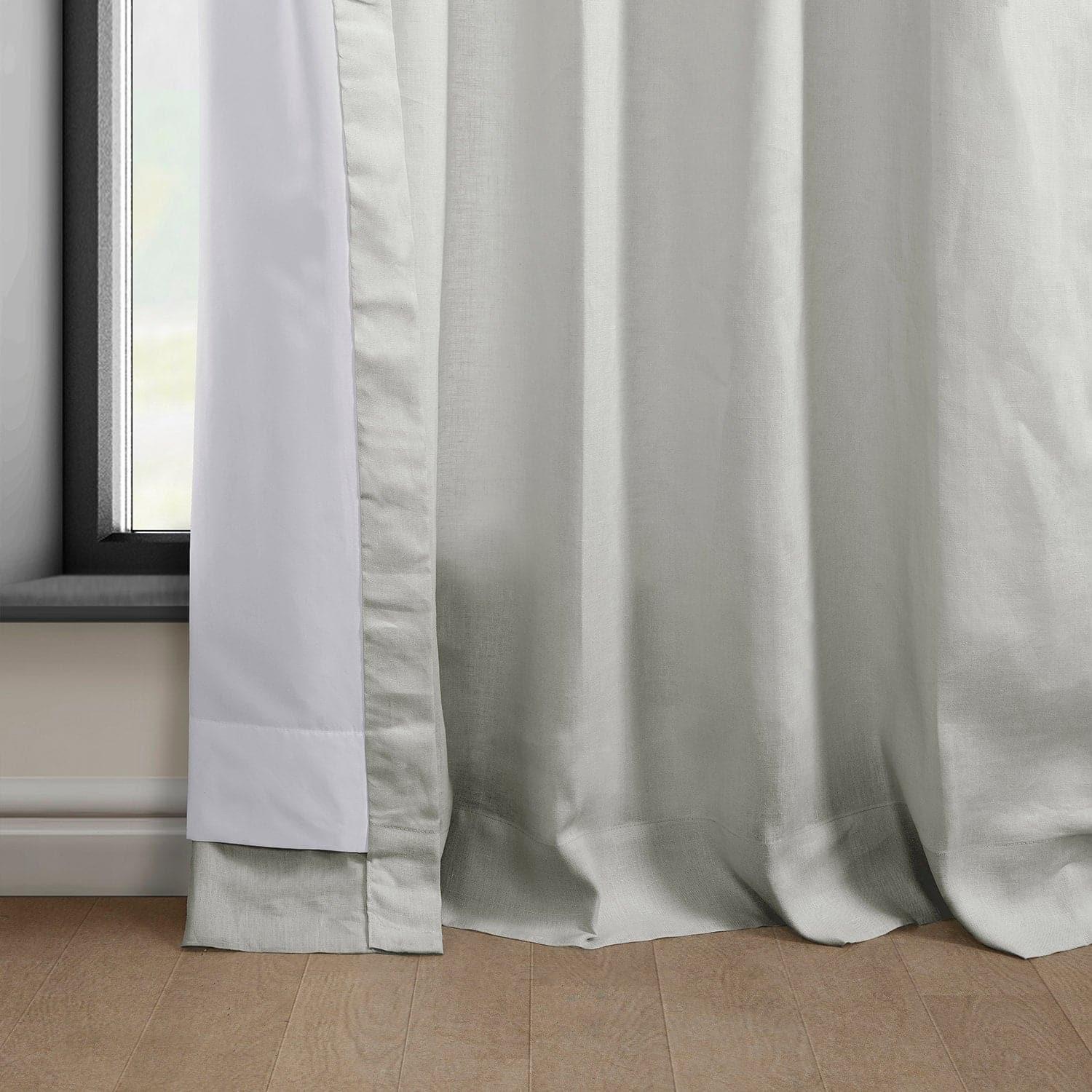 Light Greige Euro Linen Blackout Curtains for Bedroom - Thermal Insulated Window Drapes for Living Room & Nursery | Noise Reducing & Light Blocking