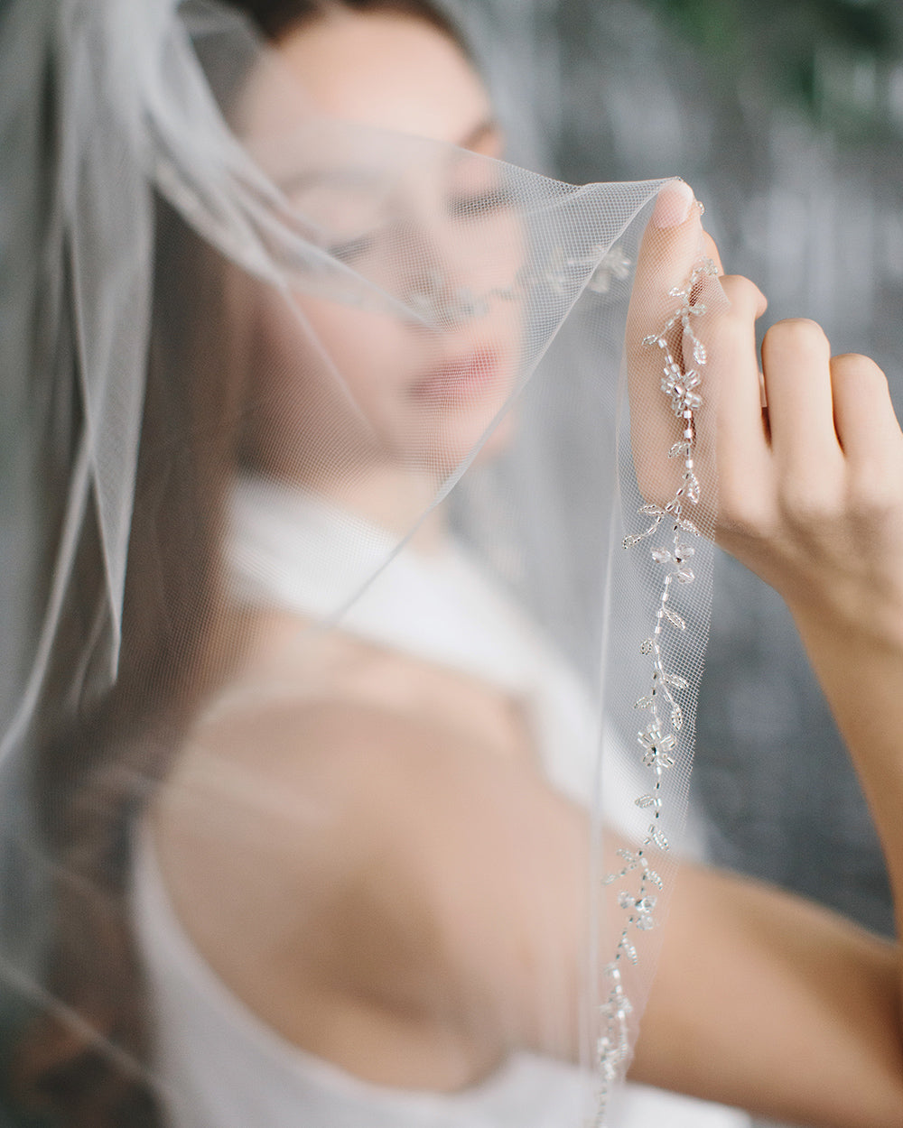 Elegant Floral Vine & Leaf Edge Veil - Perfect for Weddings, Bridal Accessories & Boho Photoshoots