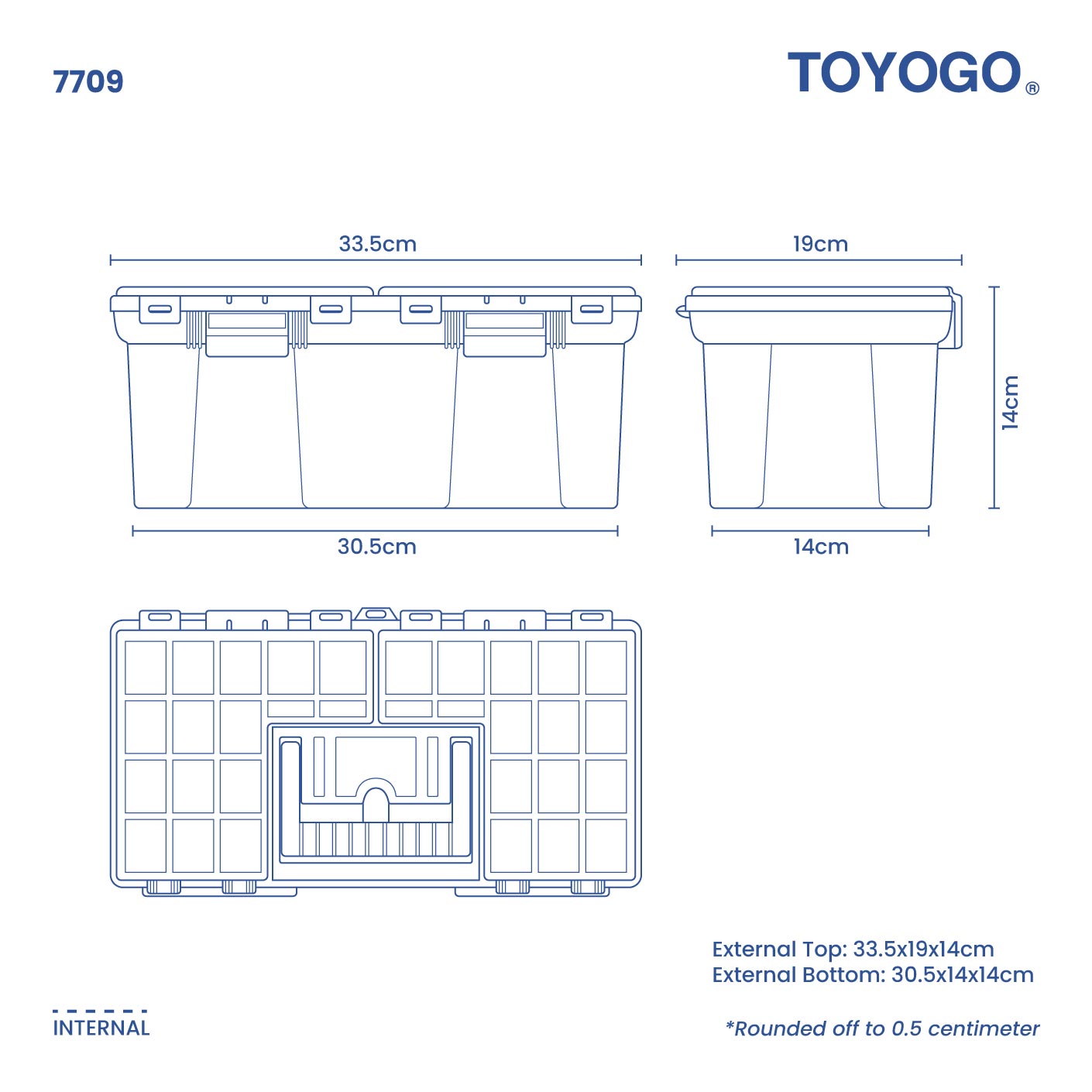 Multi-Component Tool Box (7709) - Heavy Duty Storage for Tools & Equipment - Ideal for Home, Garage, and Workshop Organization
