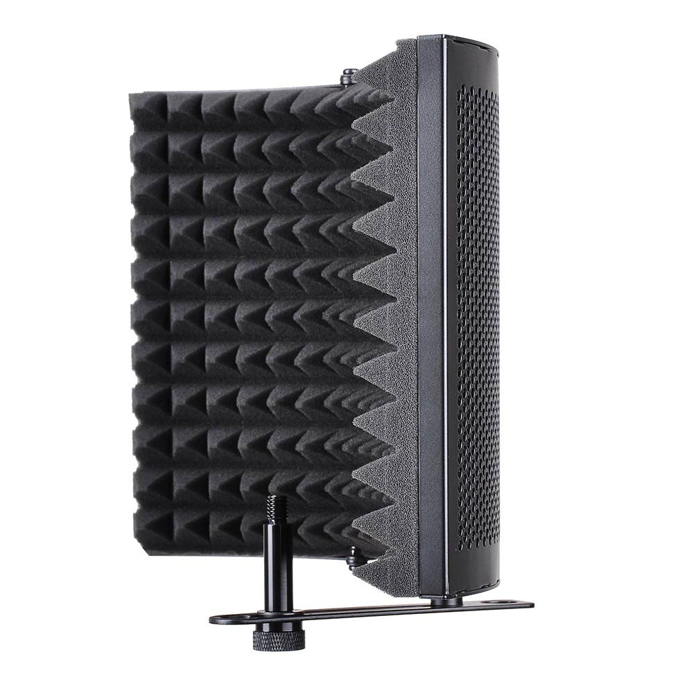 TheLAShop 3 Fold Studio Microphone Isolator Foam Panel - Professional Vocal Absorber for Podcasting, Voice Recording & Home Studio Soundproofing