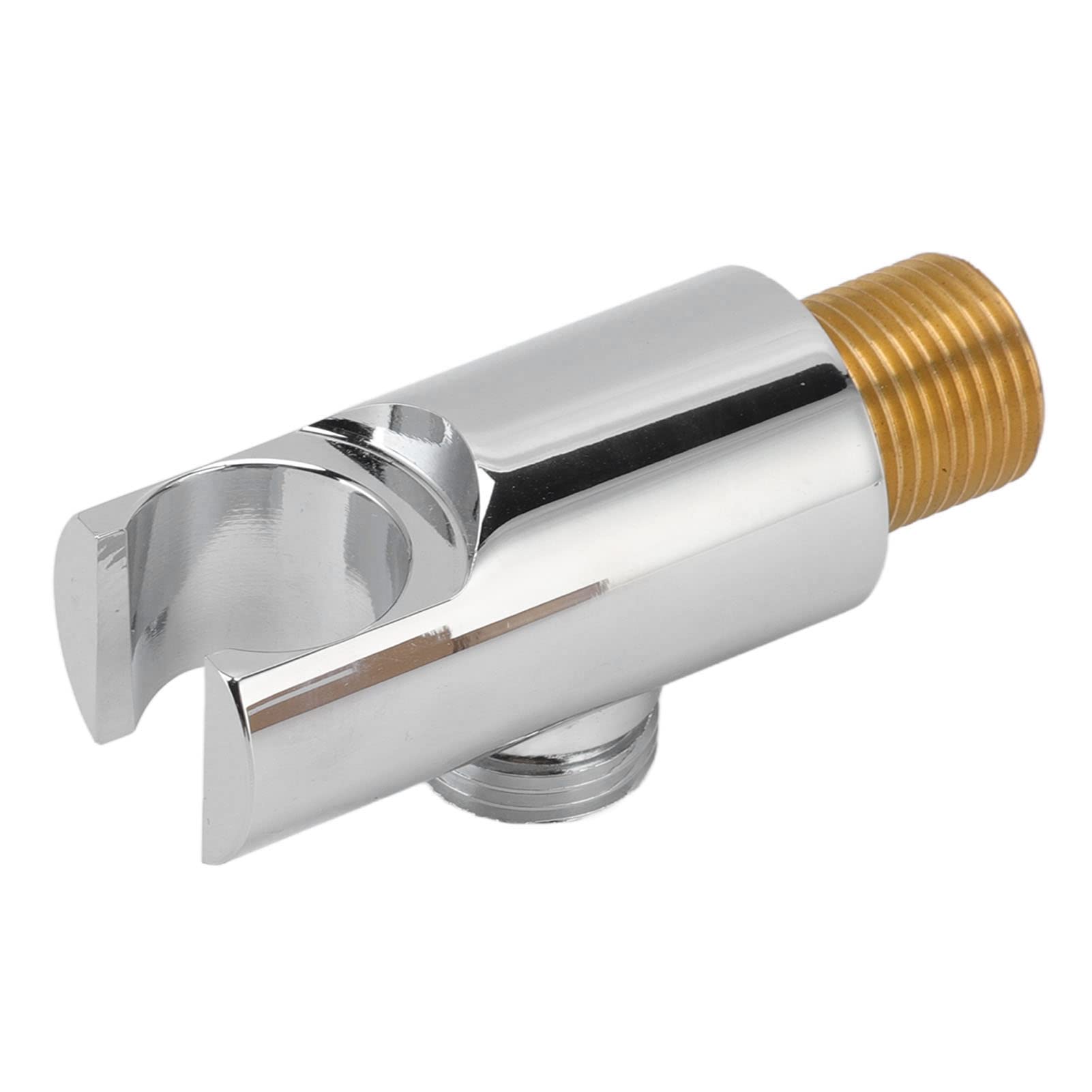 G1/2 All Copper Round Handheld Shower Head Holder - Easy Installation Wall Mount Shower Handle Bracket with Adapter for Bathroom & Home - Perfect for Small Spaces, Rentals, and Modern Bathroom Upgrades