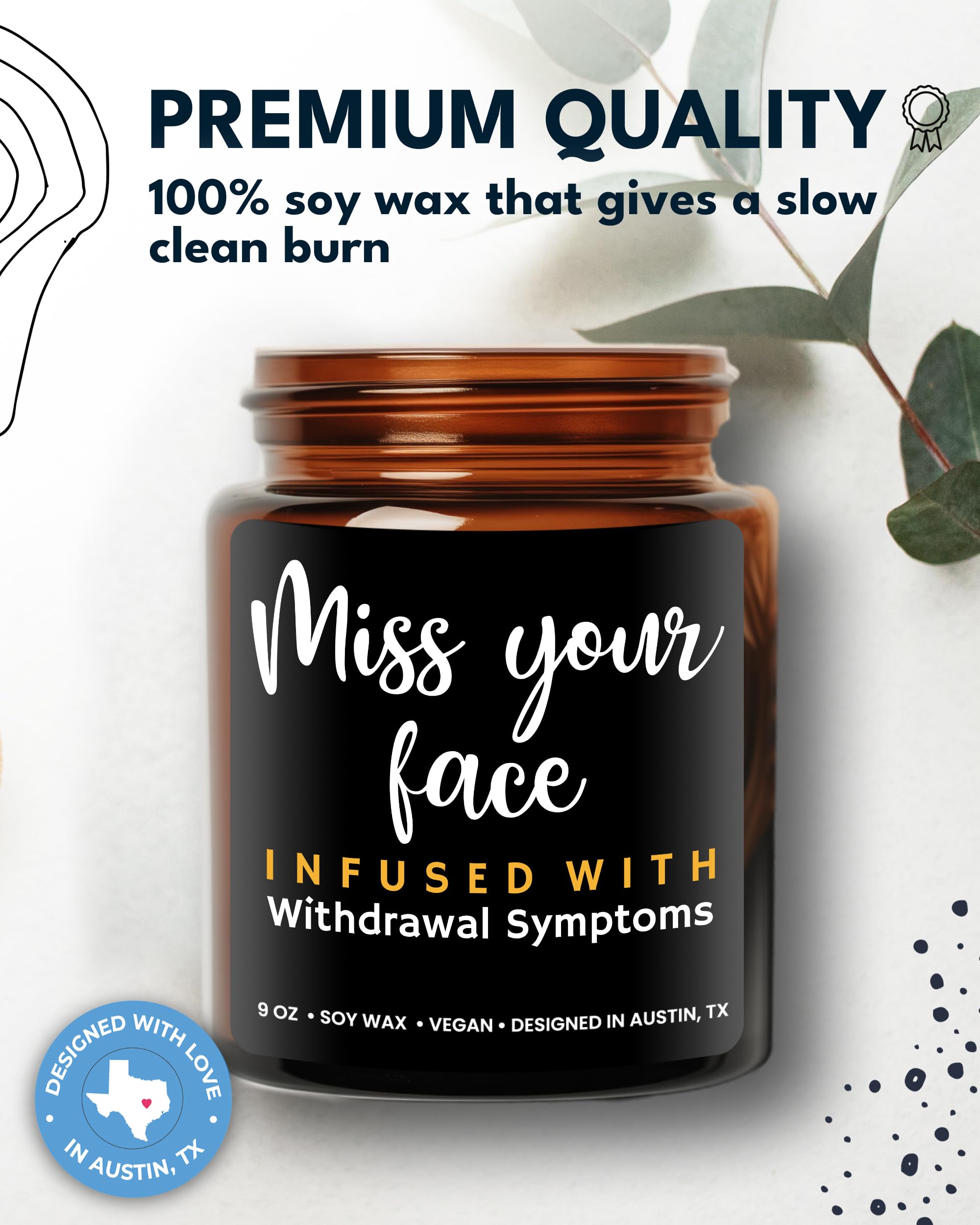 Funny Friendship Candle Gift - 'I Miss Your Face' Scented Candle for Women & Men | Unique Humorous Gift for Best Friends, Birthday Present | Perfect for Home Decor, Relaxation & Friendship Celebrations