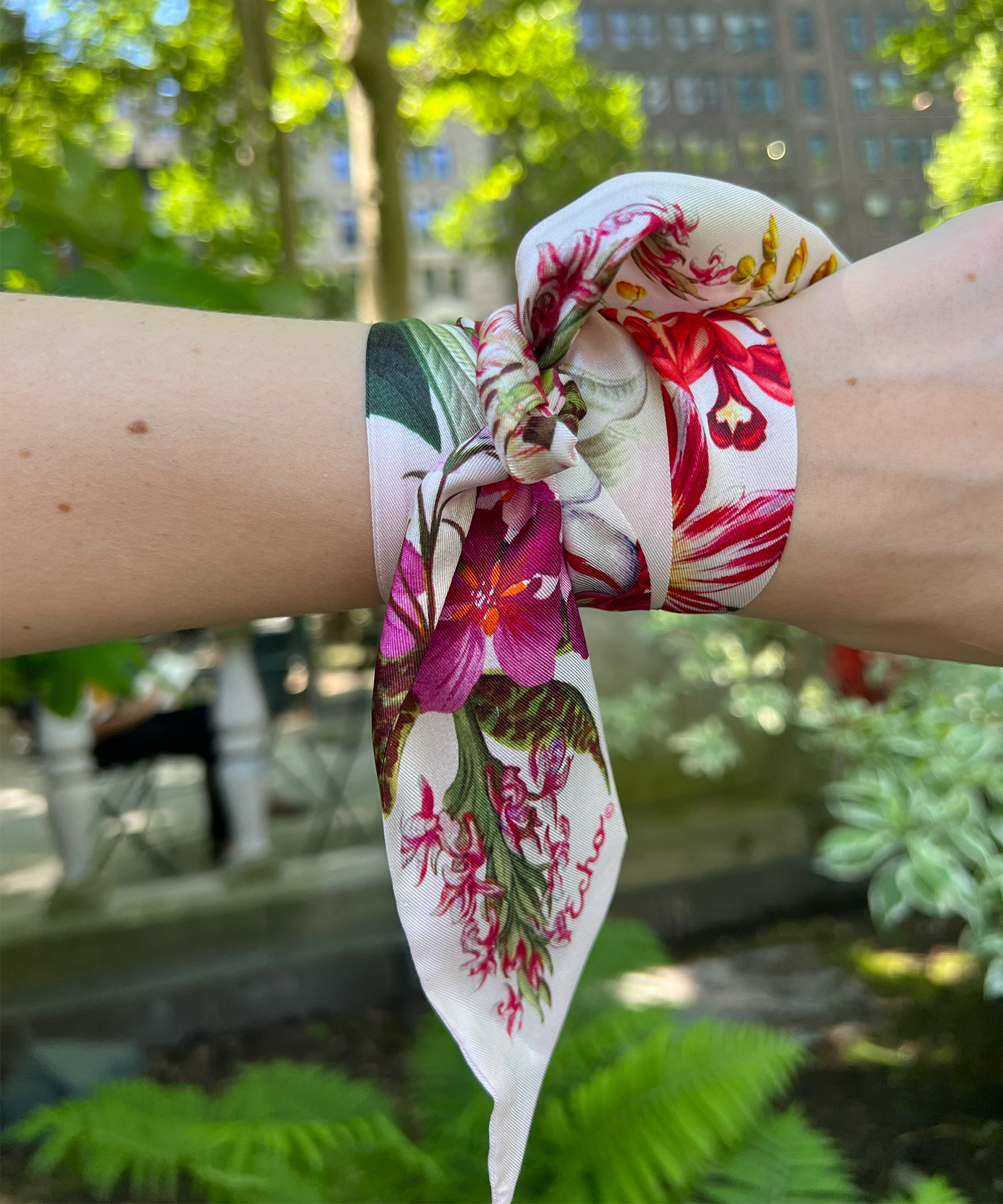 Botanica Silk Ribbon Scarf for Women - Elegant Fashion Accessory for Parties, Weddings & Special Occasions - Lightweight & Soft Luxury Scarf