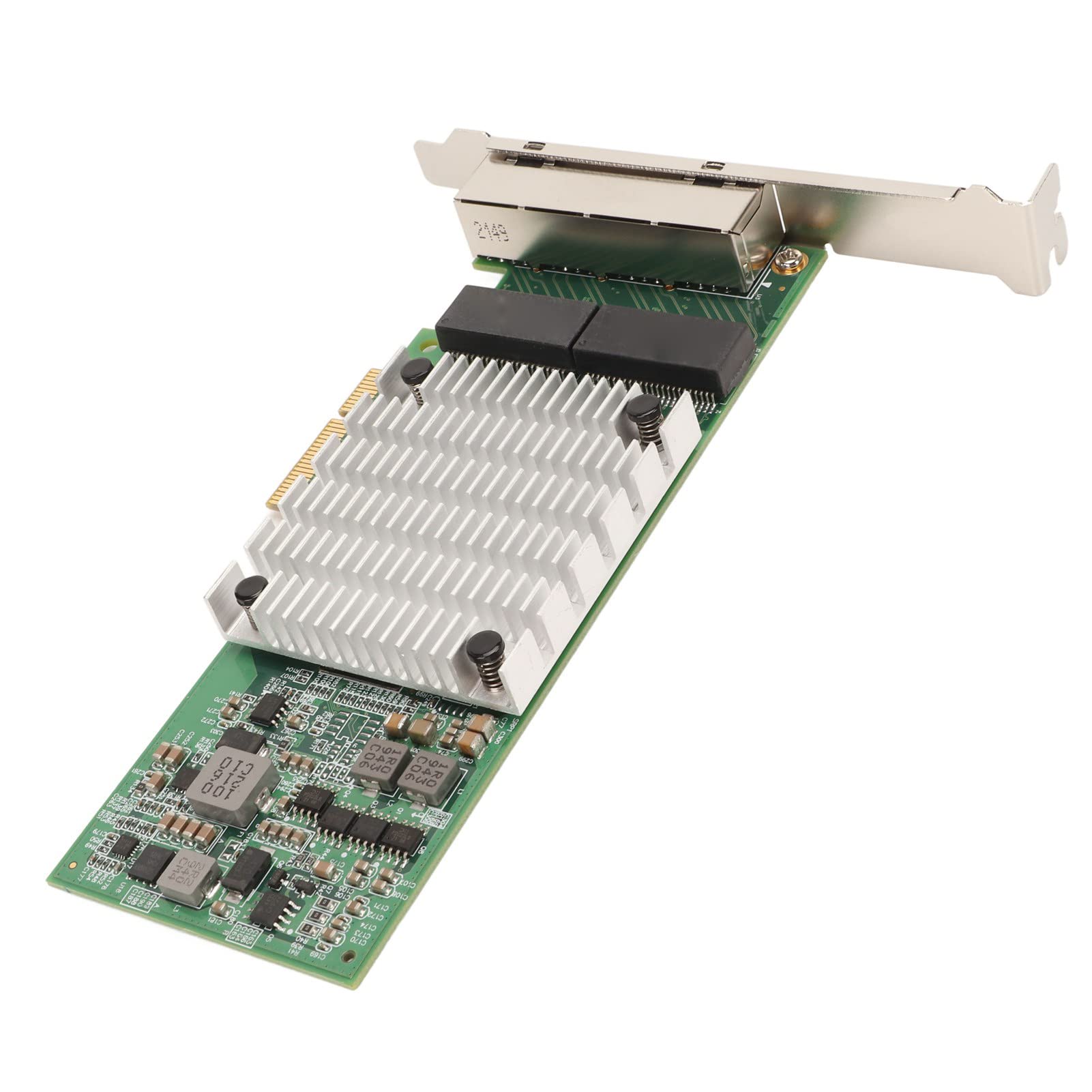 4 Port Gigabit Ethernet PCIe Network Card with Large Aluminum Heat Sink, Gold-Plated RJ45 Ports for Desktop PC & Server - High-Speed Stable Connection for Gaming/Streaming/Data Center/Office Use