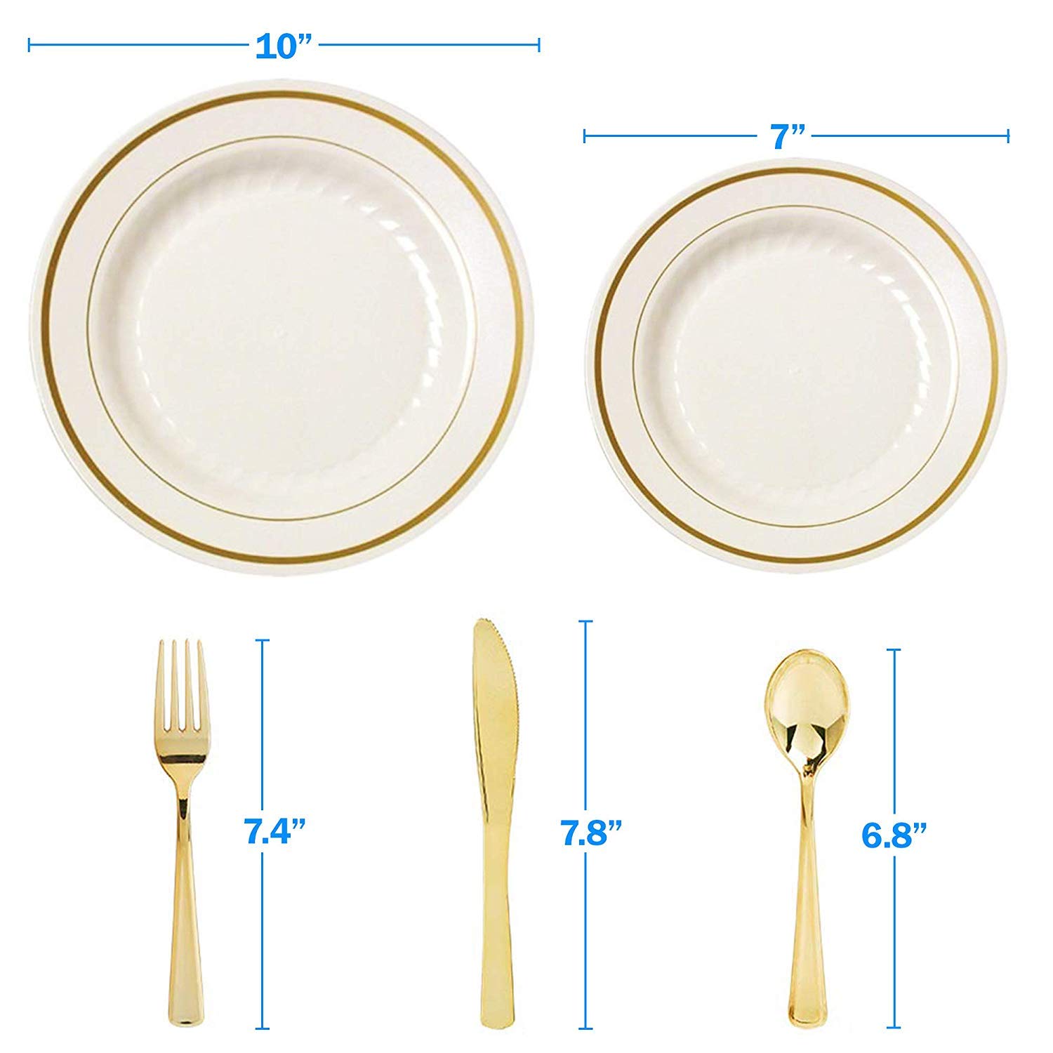 500-Piece Premium Plastic Dinnerware Set for 100 Guests - 10
