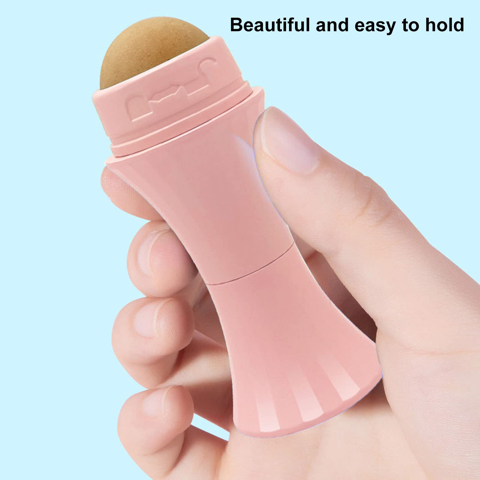 Oil Absorbing Face Roller - Reusable Double Headed Oil Control Volcanic Skin Roller for Makeup & Shine-Free Skin (Pink) | Perfect for On-the-Go Touch Ups & T-Zone Oil Control