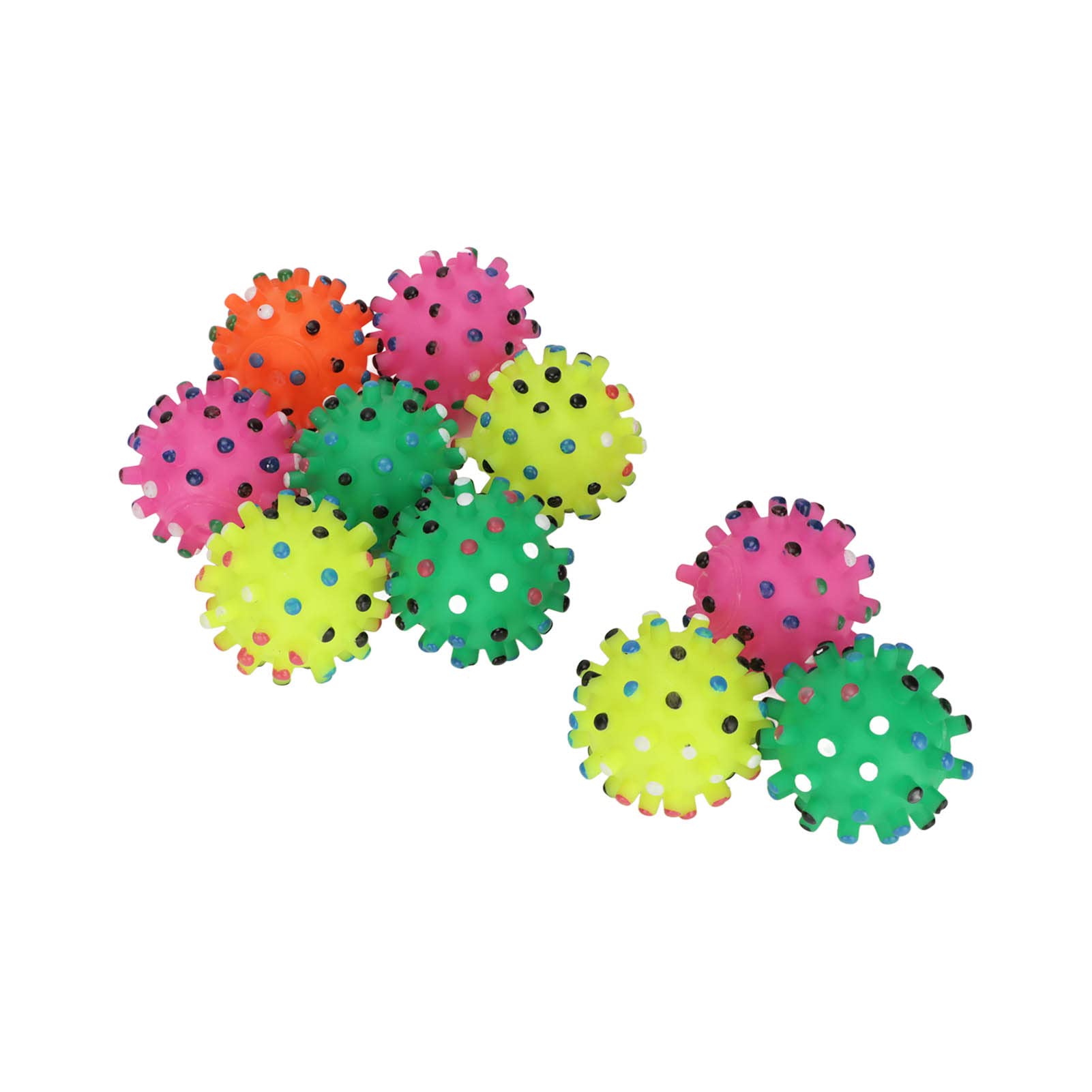 10Pcs Squeaky Chew Balls for Dogs - Soft Pet Chew Toys for Teeth Cleaning, Interactive Play in Yard, Pool or Park - Durable Dog Toys for Small & Medium Breeds - Perfect for Outdoor Fun & Dental Health