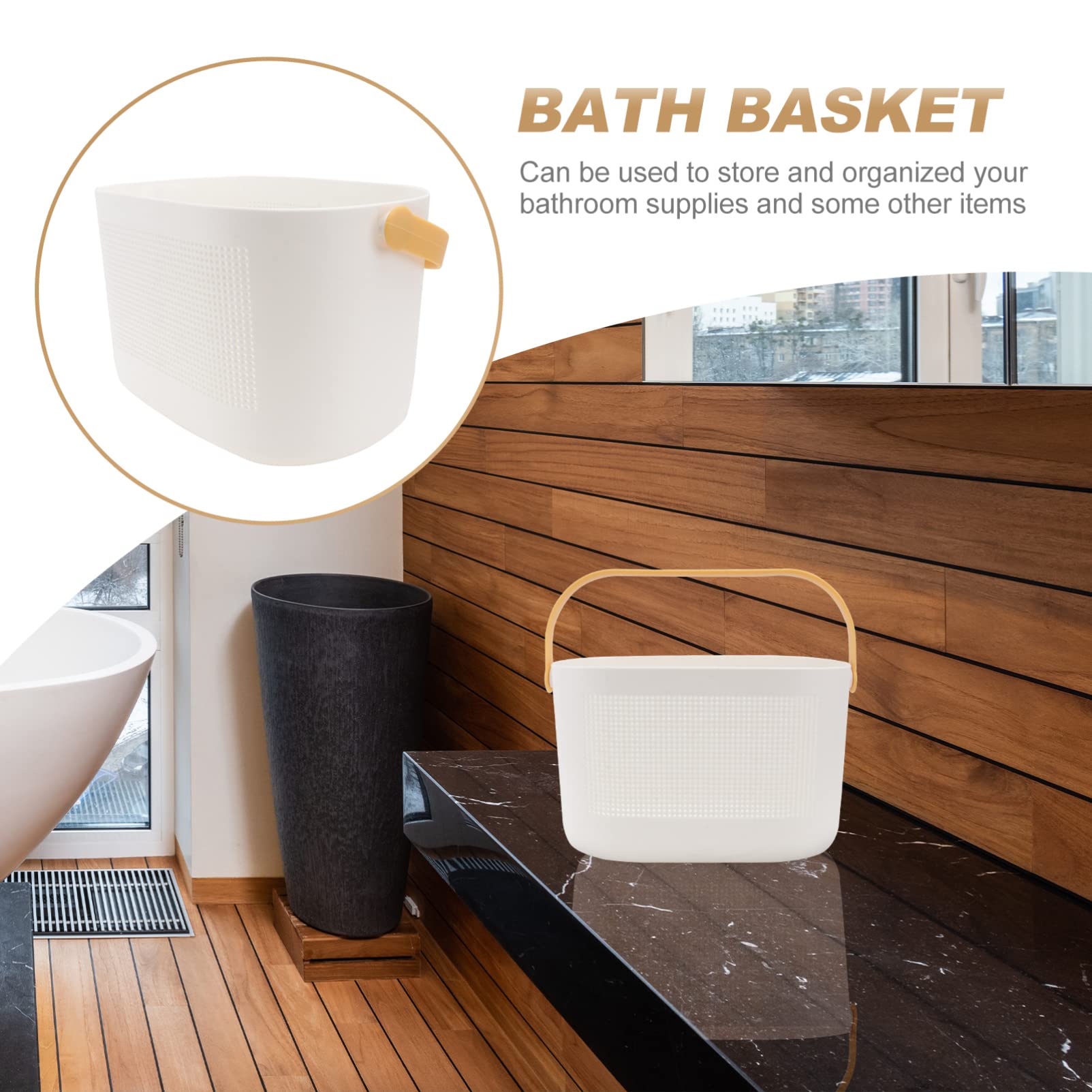 Sturdy Portable Bathroom Organizer Basket - Multi-Purpose Drainable Storage for Toiletries | Handheld Wash Basket in Lemon Yellow | Perfect for Shower, Vanity & Travel Organization