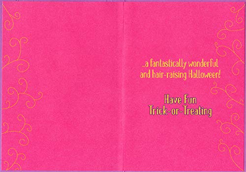 Designer Greetings Cute Bride of Frankenstein Halloween Card - Pink Monster Theme for Girls | Perfect for Halloween Parties, Trick-or-Treating & Spooky Celebrations