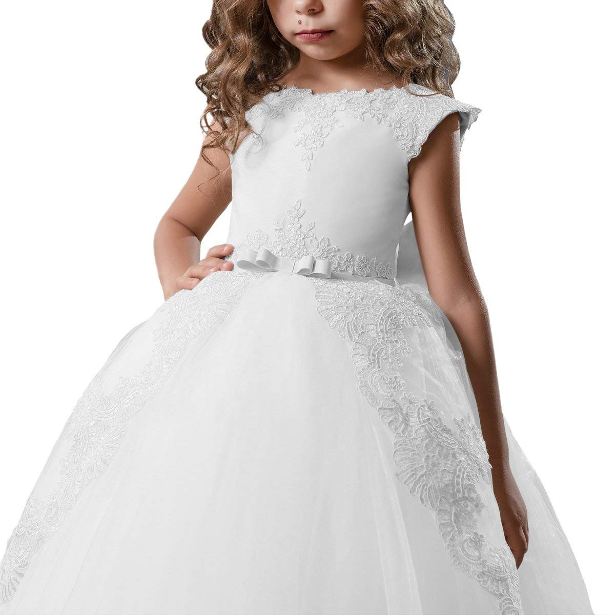 Elegant Flower Girl Dresses - Tulle Ball Gown with Lace for Weddings & Special Occasions | Perfect for Bridal Parties, Pageants & Formal Events