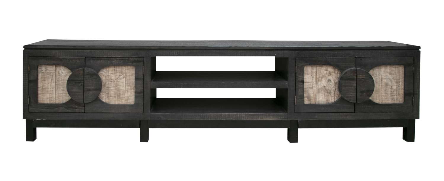 Cosala 93 Inch TV Stand for Flat Screen - Modern Black Entertainment Center with Storage Shelves - Perfect for Living Room, Bedroom & Home Theater Setup