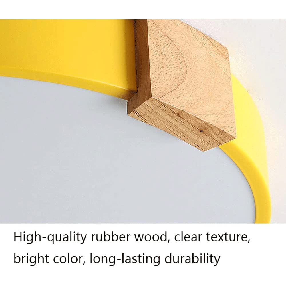 Nordic Round Wrought Iron and Wood LED Ceiling Light - 3-Level Dimmable Recessed Panel Fixture for Living Room, Bedroom & Dining Room | Energy Saving Indoor Lighting Solution
