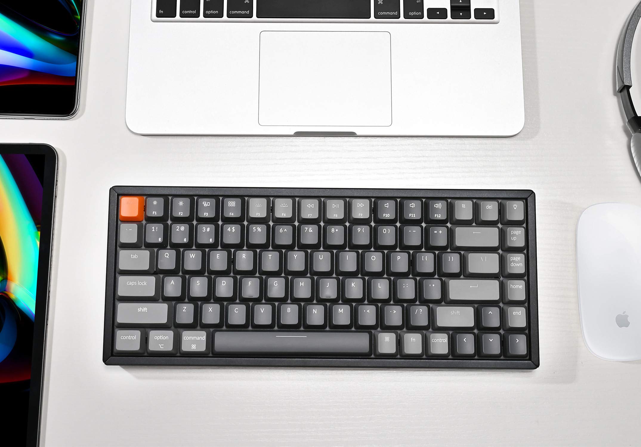 Keychron K2 V2 Wireless Mechanical Gaming Keyboard - 84 Key Compact Bluetooth/USB Wired RGB Backlit with Aluminum Frame | Gateron G Pro Brown Switches | Compatible with Mac & Windows | Perfect for Office Work, Gaming & Programming
