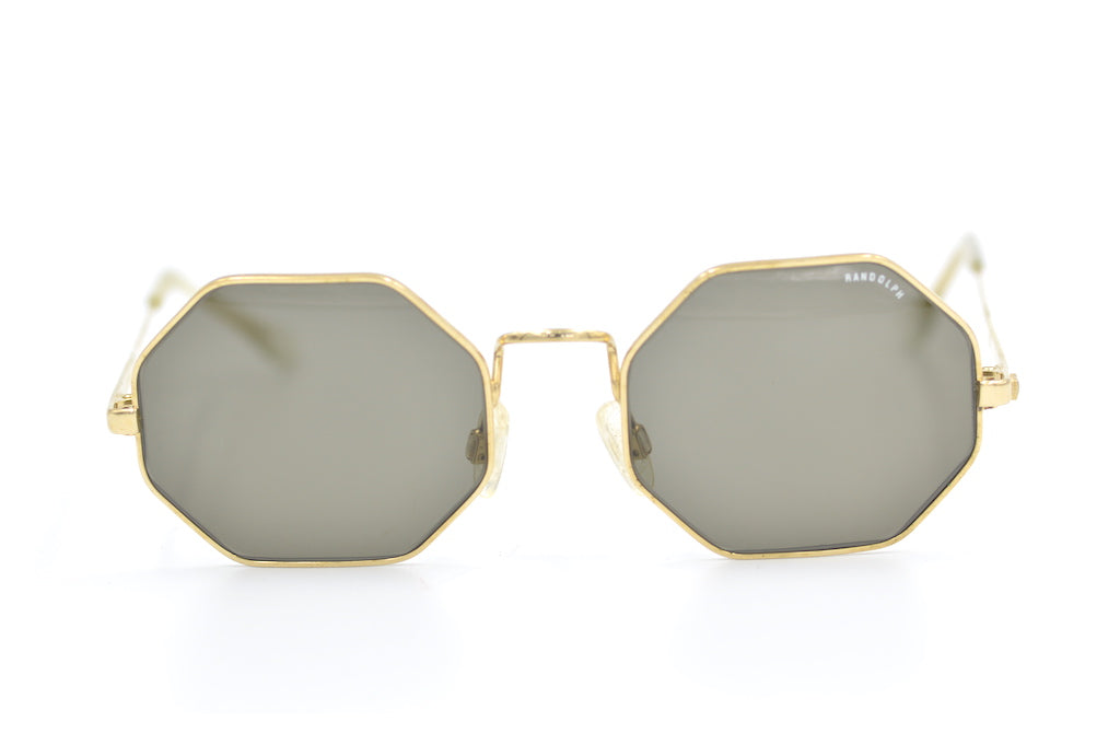 Randolph Engineering 23KT Gold-Plated Octagon Aviator Sunglasses - Classic Pilot Style for Men & Women - Perfect for Driving, Travel, and Outdoor Activities