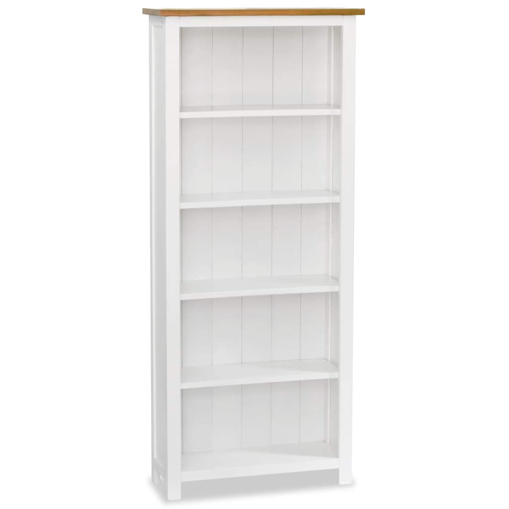 Vintage 5-Tier Oak Wood Bookcase - Freestanding Storage Shelf for Books, Decor & More | Perfect for Living Room, Office, Bedroom & Library | Solid Wood Bookshelf Furniture for Home Organization & Display
