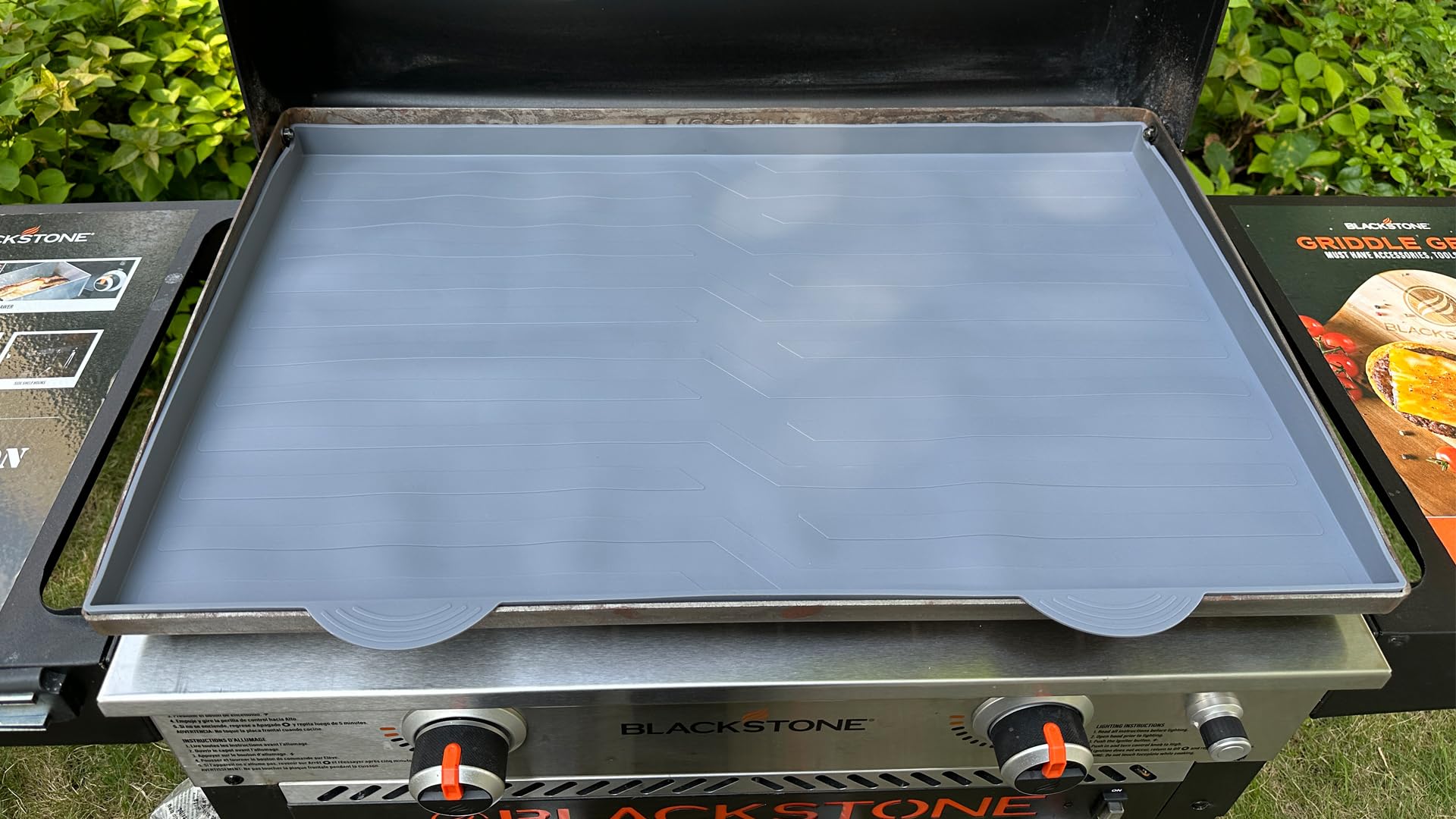 Blackstone Griddle Silicone Mat - Heavy Duty Food Grade Cooking Mat for Outdoor Grills - Protects from Rodents, Insects, Debris & Rust - 22 Inch Gray All Season Protective Cover - Perfect for Camping, Backyard BBQs & Tailgating
