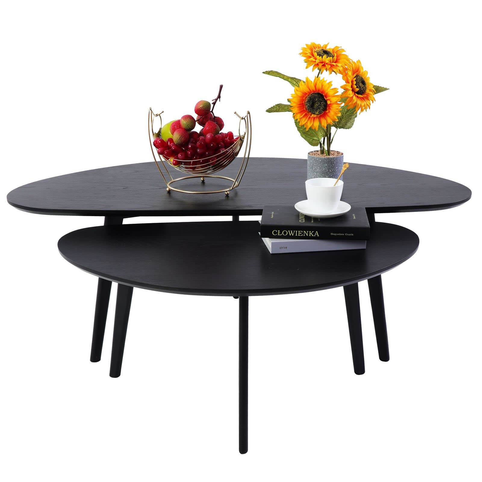 Mid Century Modern Oval Coffee Table - 47.3