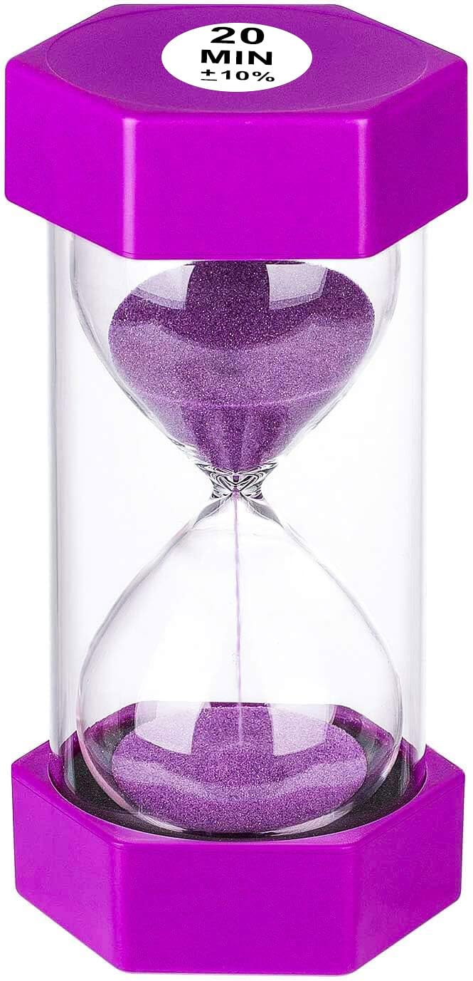 20 Minute Sand Timer Hourglass - Unbreakable Plastic Pink Sand Clock for Kids, Games, Classroom, Kitchen & Home Decor | Perfect for Time Management, Board Games, Cooking, and Learning Activities