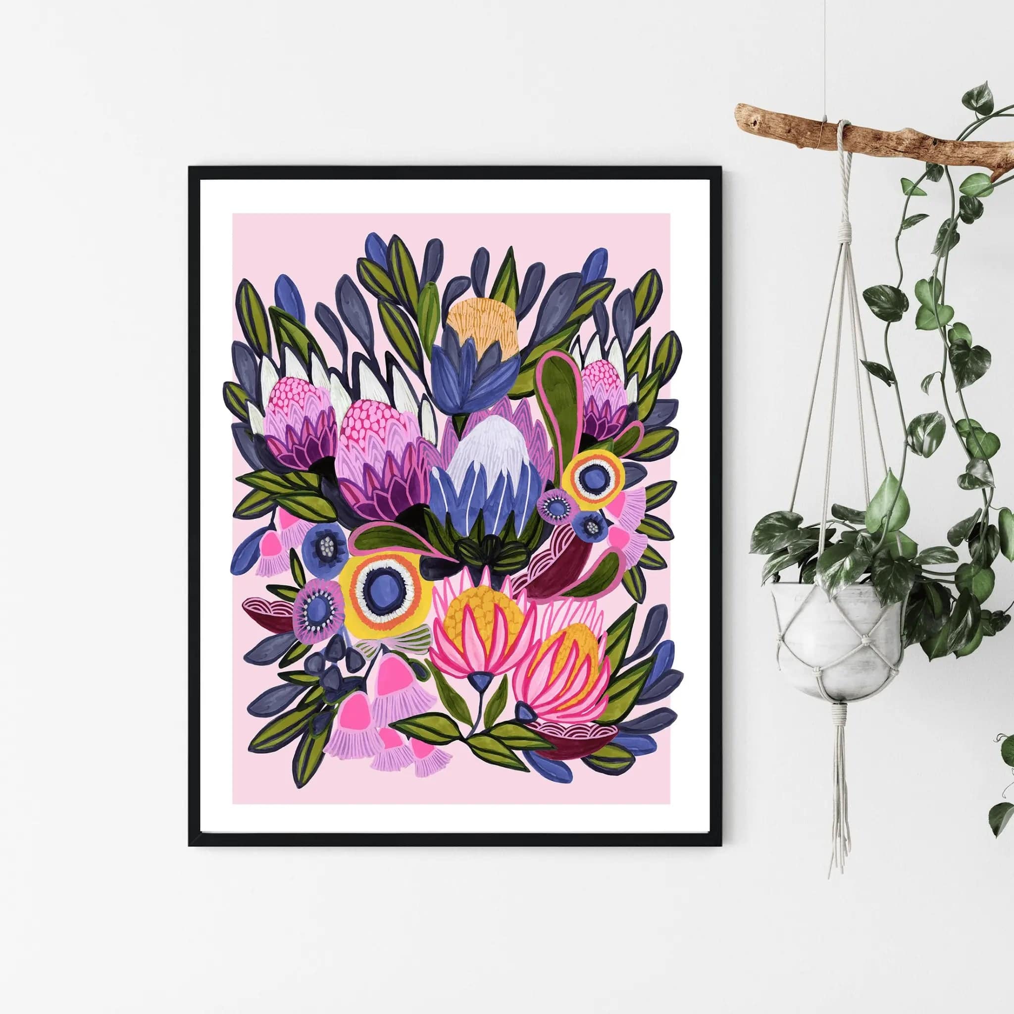 Protea Magnifica Botanical Wall Art Set - Handmade Floral Decor for Home & Office - Perfect Gift for Housewarming, Wedding & Birthday