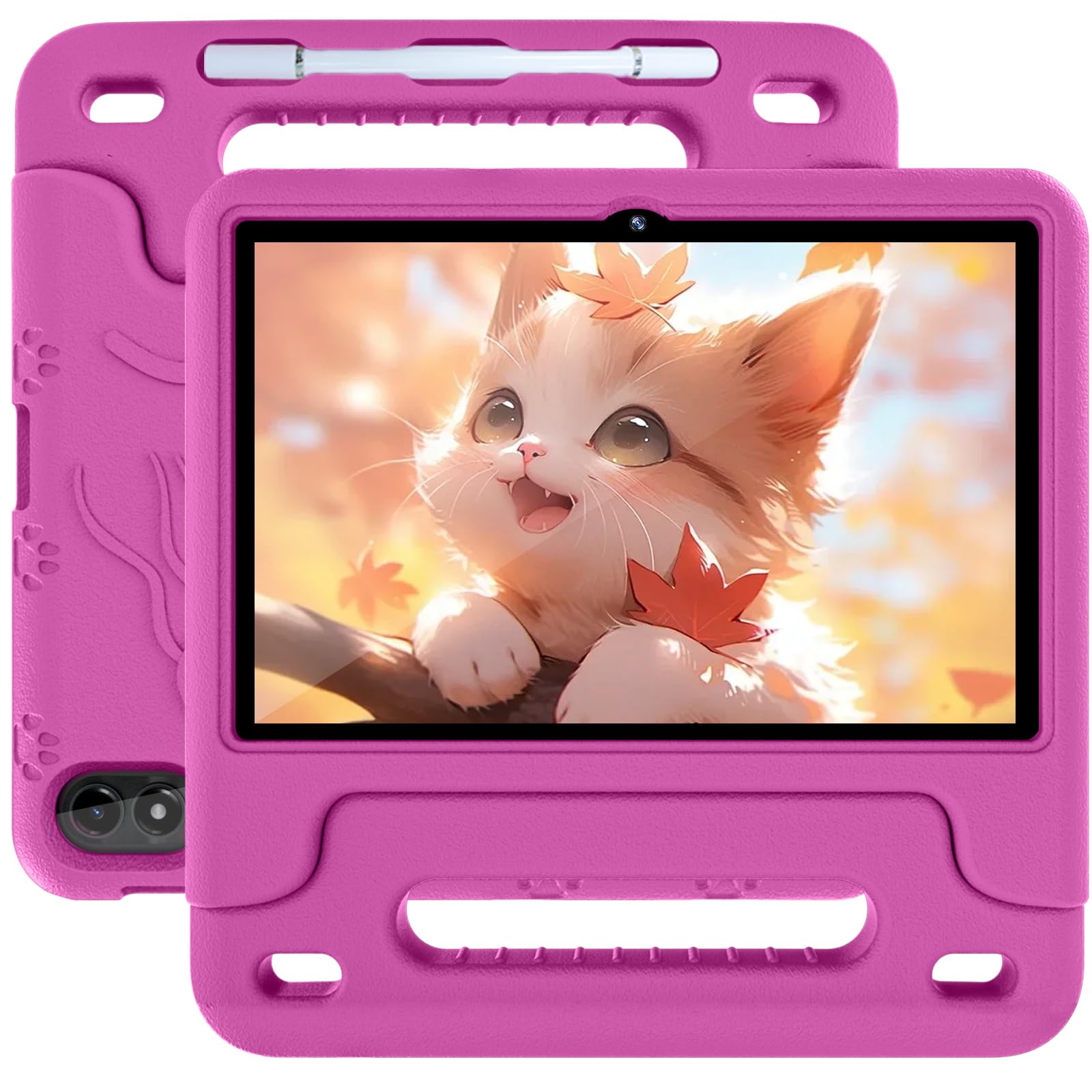 2024 New 10 Inch Kids Tablet with Android 14 | Octa-Core 64GB WiFi Learning Tablet | Parental Control & Protective Case | Long Battery Life & Fast Charging | Perfect for Homeschooling, Travel & Educational Games (Pink)