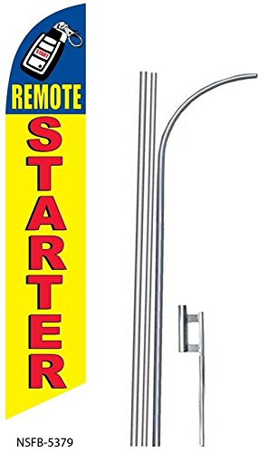 5-Pack 15' Swooper Feather Flags with Remote Starter Kit - #8 Size for Outdoor Advertising, Car Dealerships, Grand Openings & Events