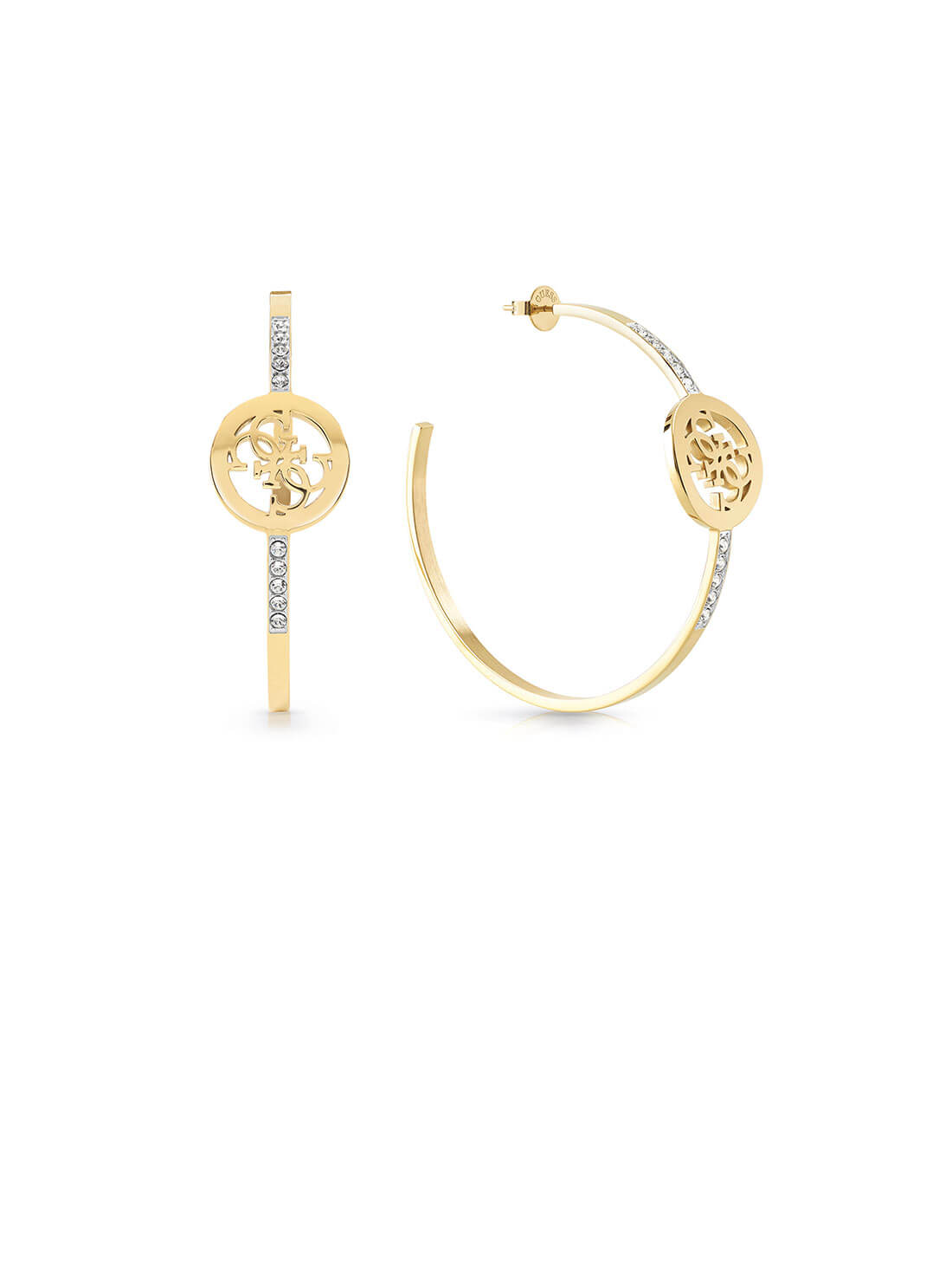 Gold Quattro G Logo Hoop Earrings for Women - Luxury Fashion Jewelry Gift for Birthday, Anniversary & Special Occasions