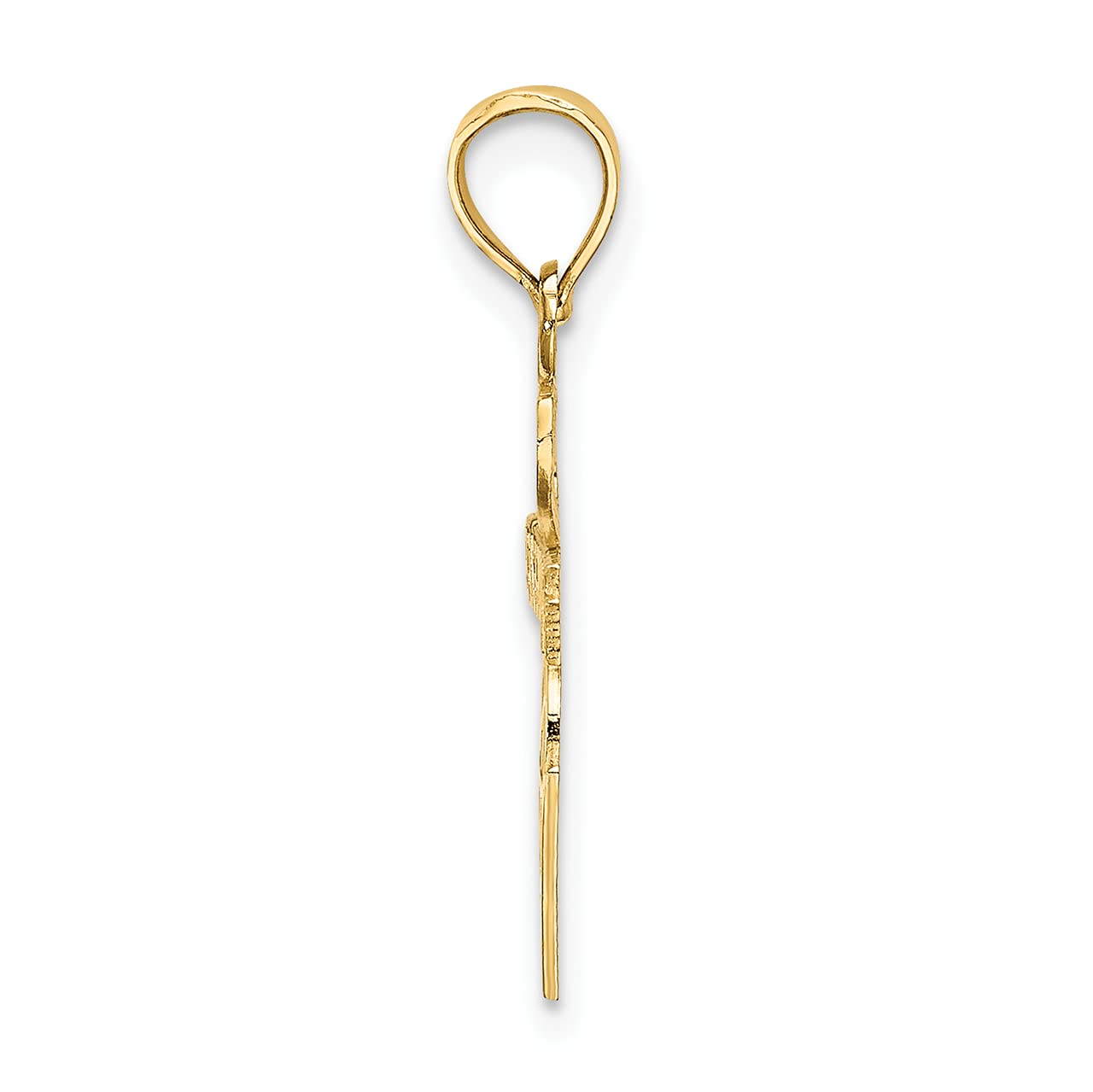14k Yellow Gold I Heart Basketball Charm Pendant - Lex & Lu Jewelry for Basketball Lovers - Perfect Gift for Players, Fans & Coaches