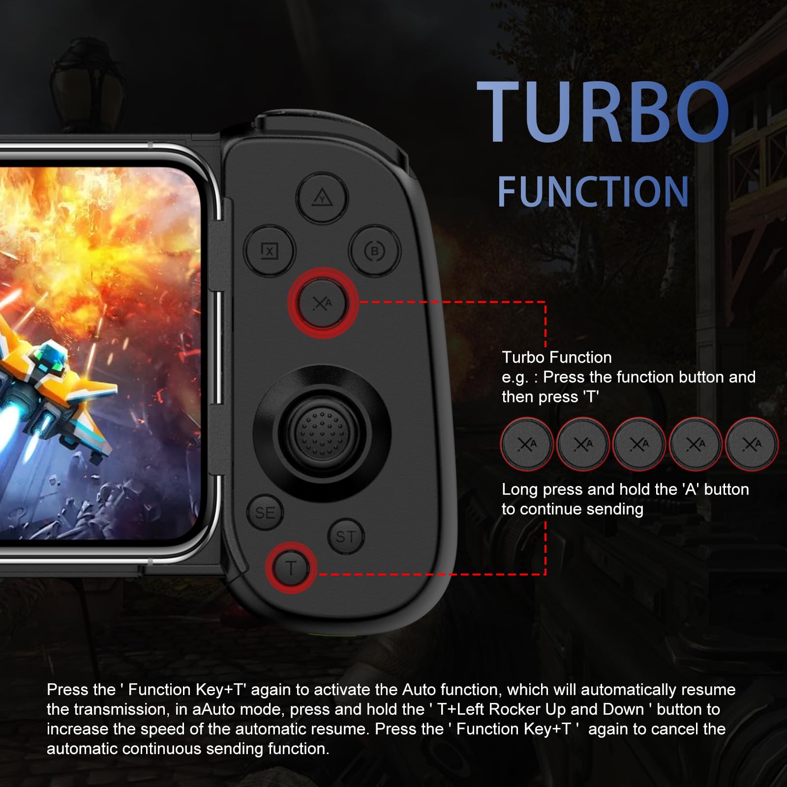 Wireless Game Controller for iPhone 16/15/14, iPad, Samsung Galaxy S24/23/22, Android Tablets - Compatible with Xbox Cloud Gaming, PS Remote Play, Call of Duty Mobile, Genshin Impact, Roblox & Diablo - Ergonomic Design for Mobile Gaming & Cloud Streaming