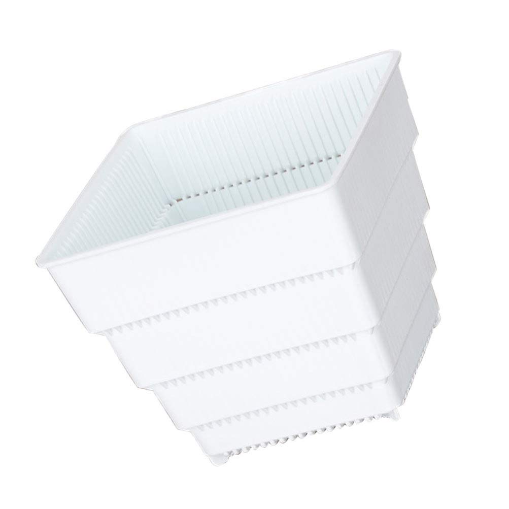 Cabilock 12cm White Orchid Planter with Drainage Hole - Plastic Flower Pot for Indoor/Outdoor Plants, Office Decor, Garden & Nursery - Perfect for Orchids, Succulents & Home Decor