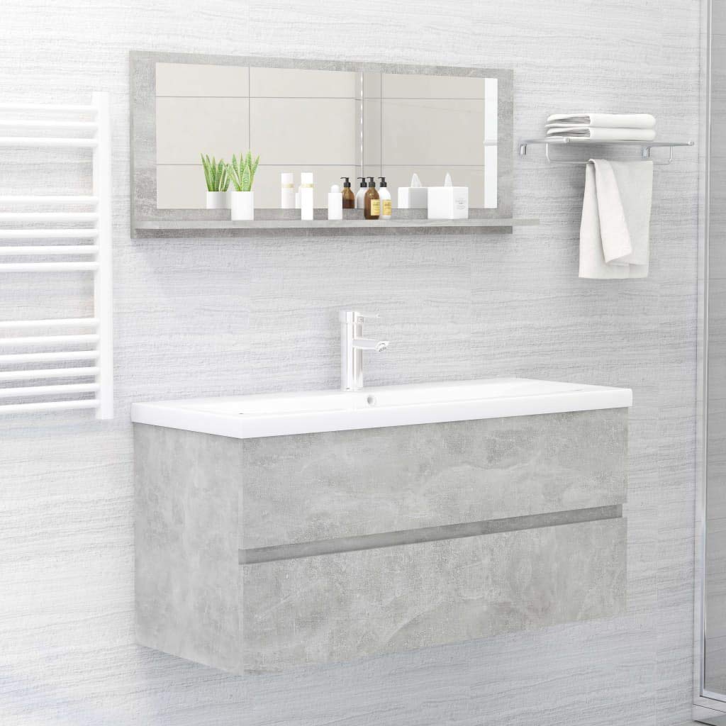 Modern Bathroom Vanity Set with Mirror - Durable Chipboard, Easy Assembly for Home Decor