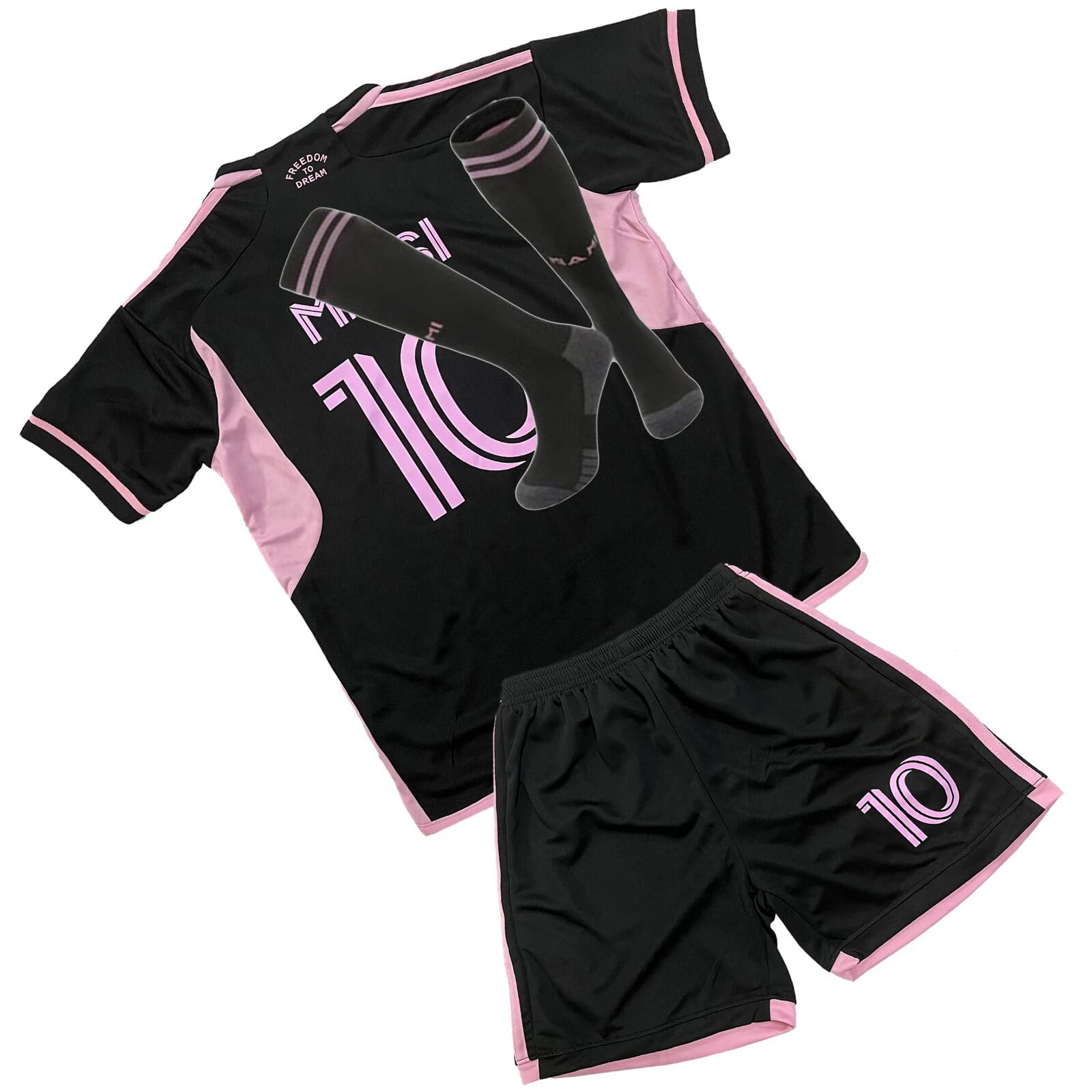 Youth 3-Piece Football Jersey Set #10 - Practice Uniform for Kids Boys & Girls - Perfect for Training, Games & Team Sports Activities