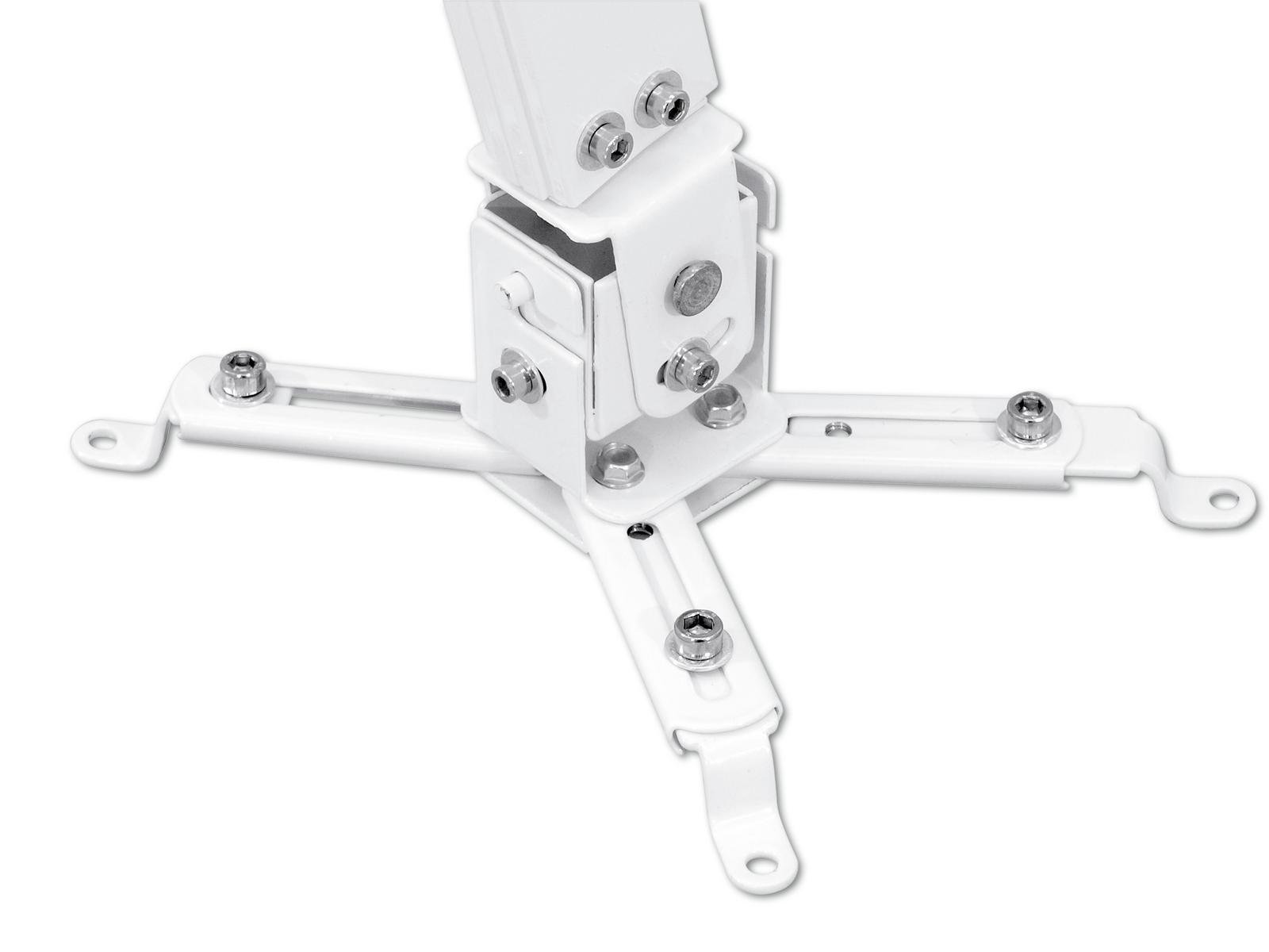 PDH-43/65 Universal Projector Ceiling Mount Bracket - Adjustable White Projector Mount for Home Theater, Office & Classroom - Compatible with Most Projectors up to 65 lbs - Easy Installation & Secure Hold