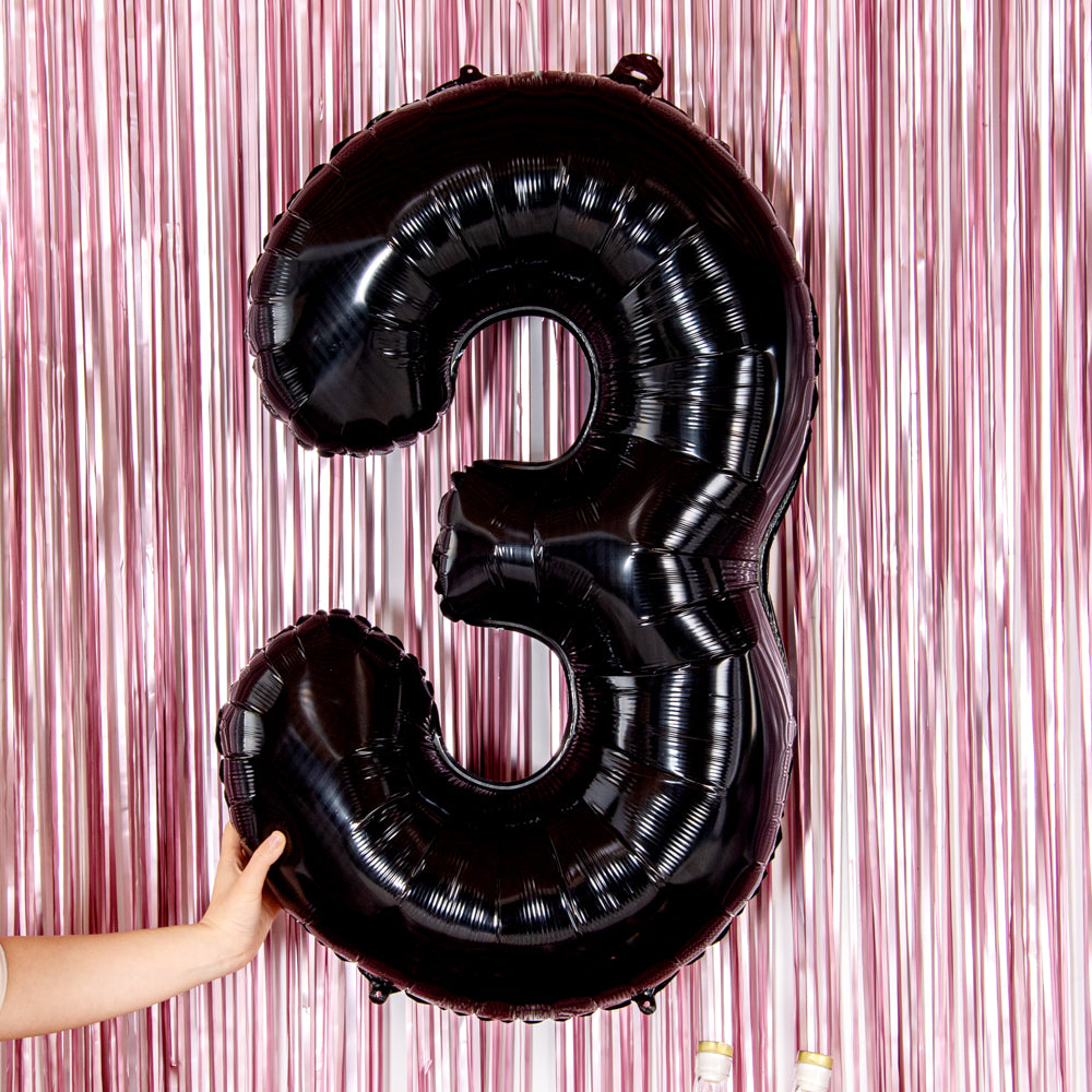 Balloonify Black Mylar Number 3 Balloon - 40 Inch Large Foil Balloon for Birthday Party Decorations (1 Count) - Perfect for Anniversary, Graduation, Baby Shower & Special Events