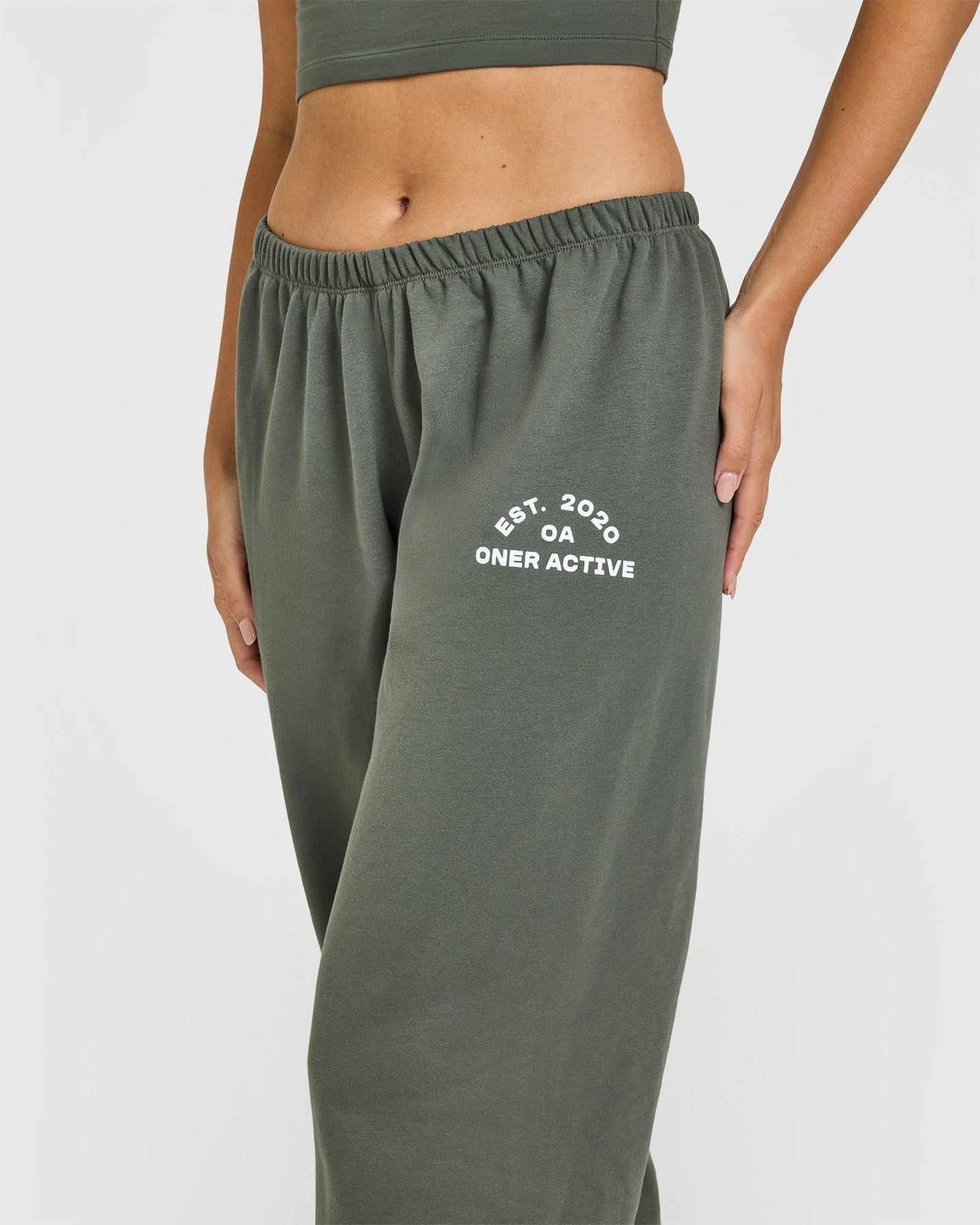 Stylish Lightweight Joggers with Trendy Graphic Print - Dark Khaki | Comfortable Casual Pants for Running, Lounge & Streetwear Fashion