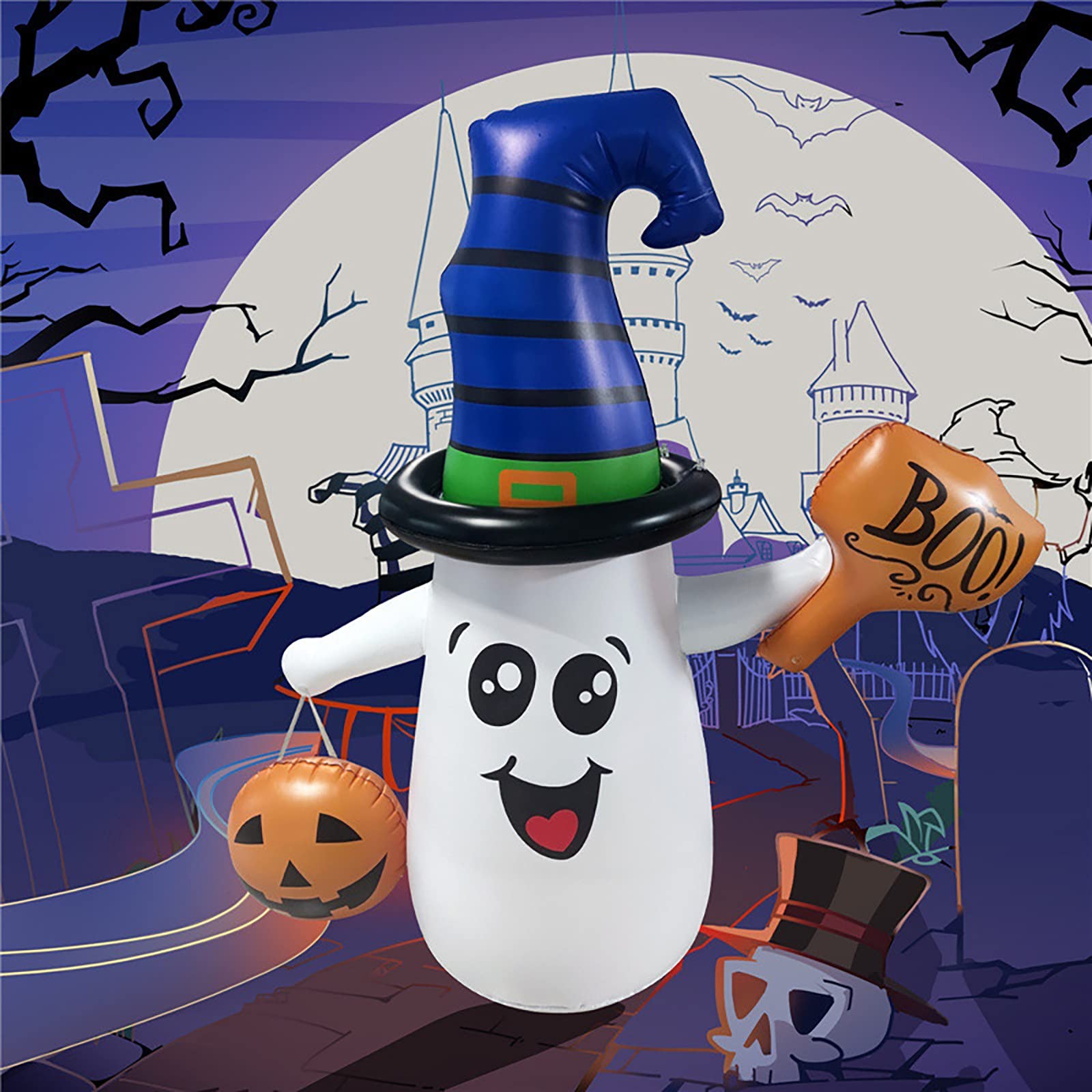 Spooky Halloween Inflatable Ghost Decor - Outdoor & Indoor Holiday Yard Decorations for Garden, Lawn, Party | Haunted House & Halloween Party Decor