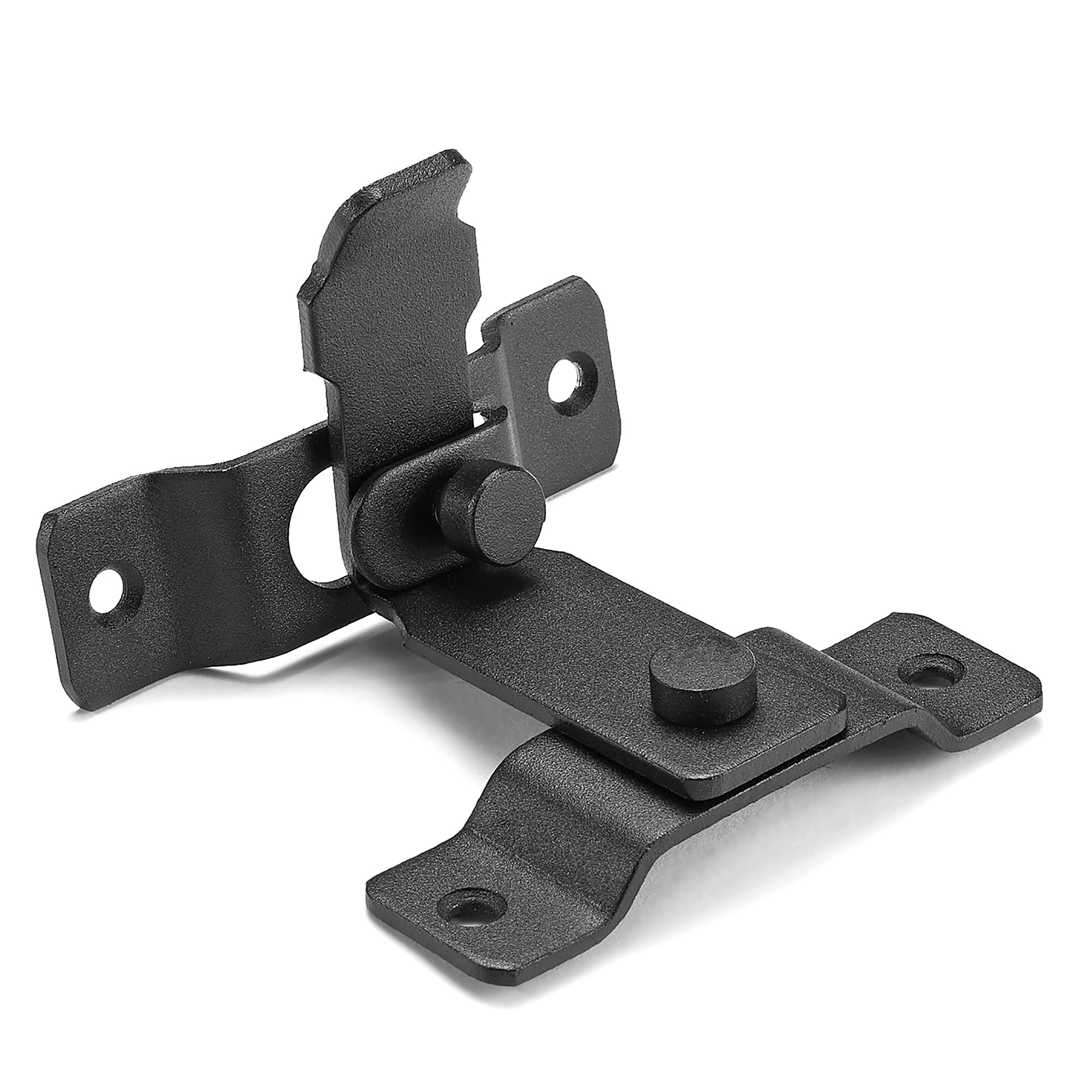 2 Packs 90 Degree Flip Barn Door Lock - Matte Black Privacy Security Gate Latch for Sliding Doors, Wine Cabinets & Closets | Heavy Duty Antique Style Hook Lock for Home & Office Use
